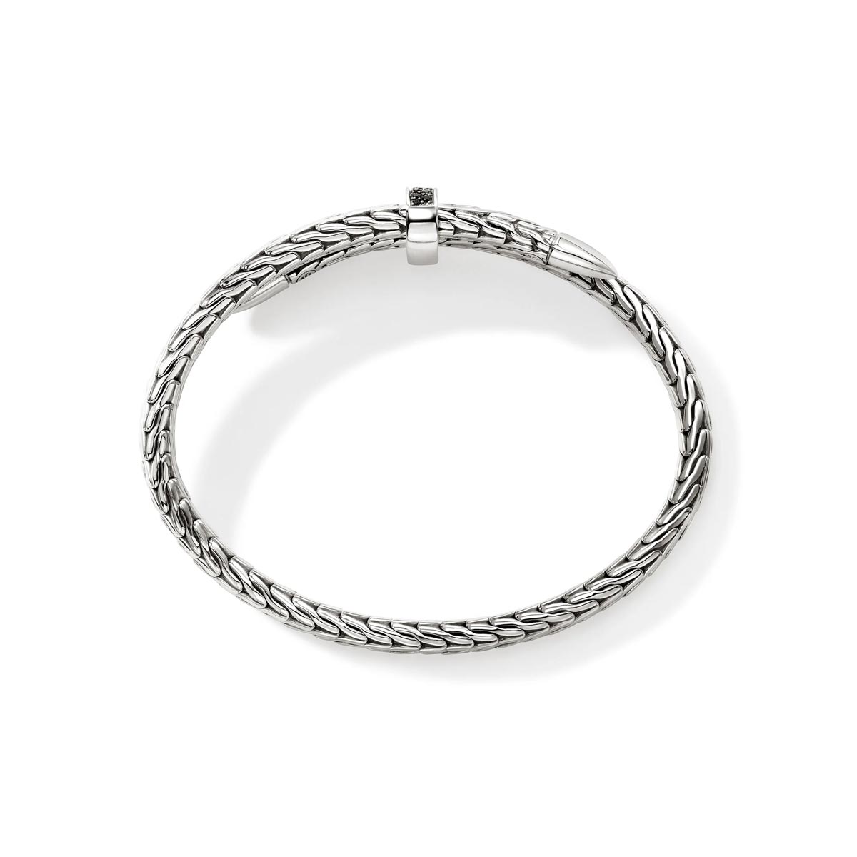 John Hardy Spear Black Sapphire Bangle Bracelet in Sterling Silver
