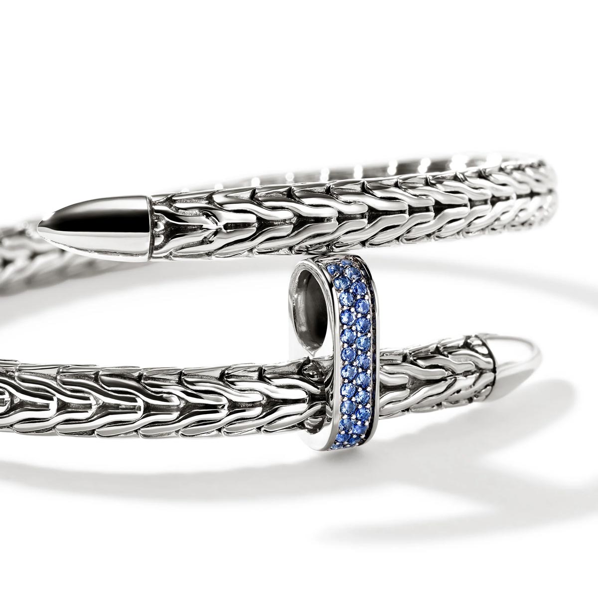 John Hardy Spear Sapphire Bangle Bracelet in Sterling Silver