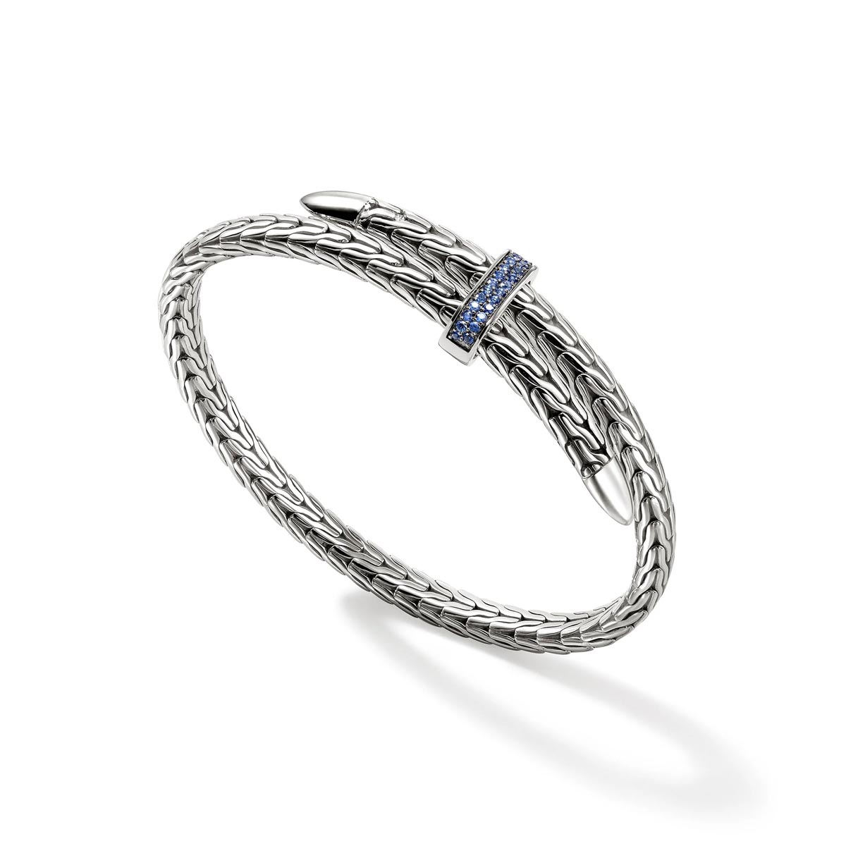 John Hardy Spear Sapphire Bangle Bracelet in Sterling Silver