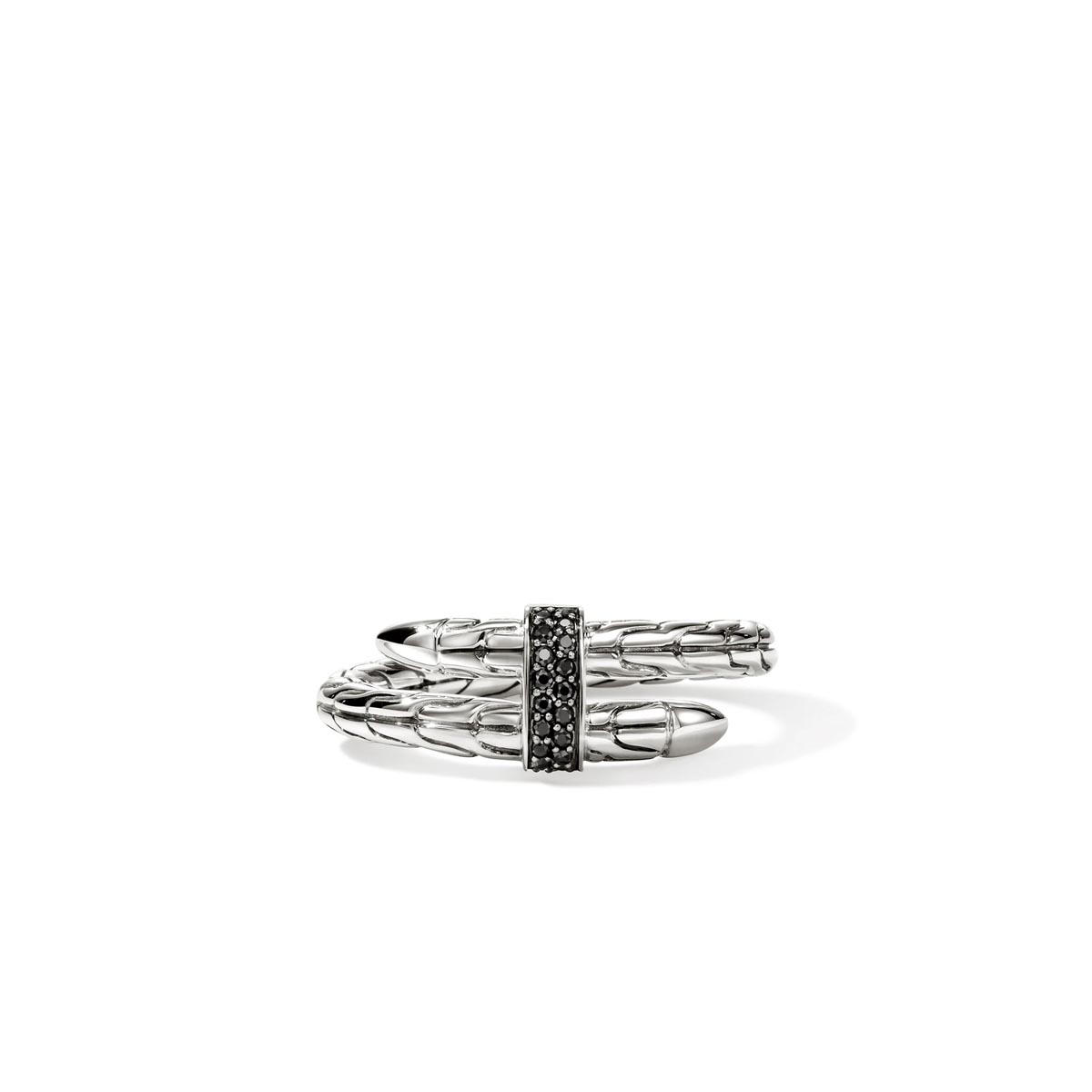 John Hardy Spear Black Sapphire Ring in Sterling Silver (size 7)