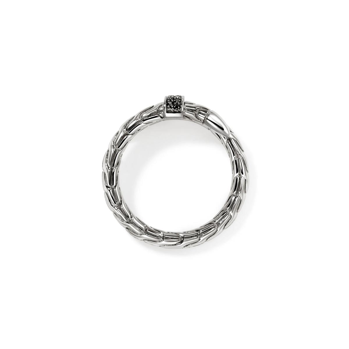 John Hardy Spear Black Sapphire Ring in Sterling Silver (size 7)
