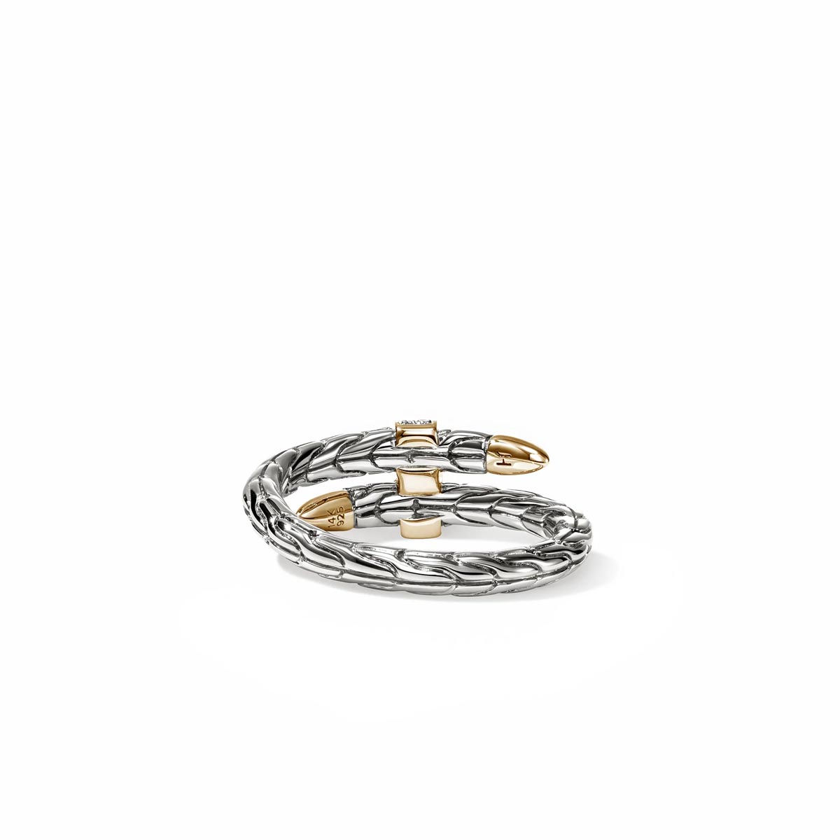 John Hardy Spear  Diamond  Ring in Sterling Silver and 14kt Yellow Gold (1/10ct tw and size 7)