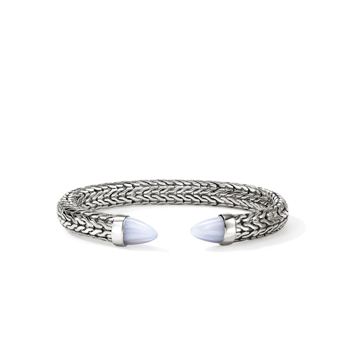 John Hardy Spear Blue Lace Agate Bangle Bracelet in Sterling Silver