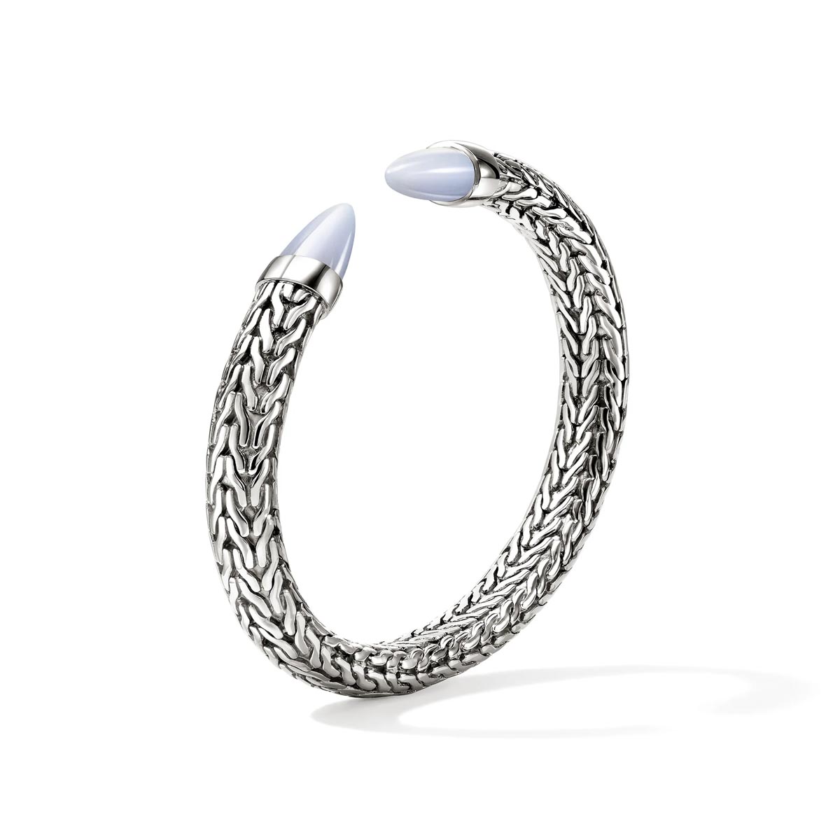 John Hardy Spear Blue Lace Agate Bangle Bracelet in Sterling Silver