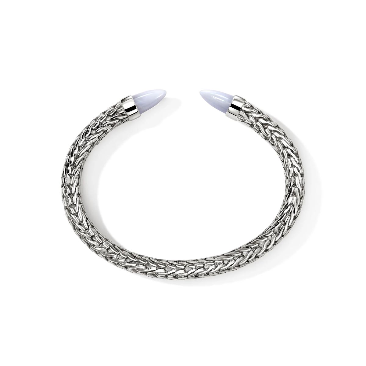 John Hardy Spear Blue Lace Agate Bangle Bracelet in Sterling Silver