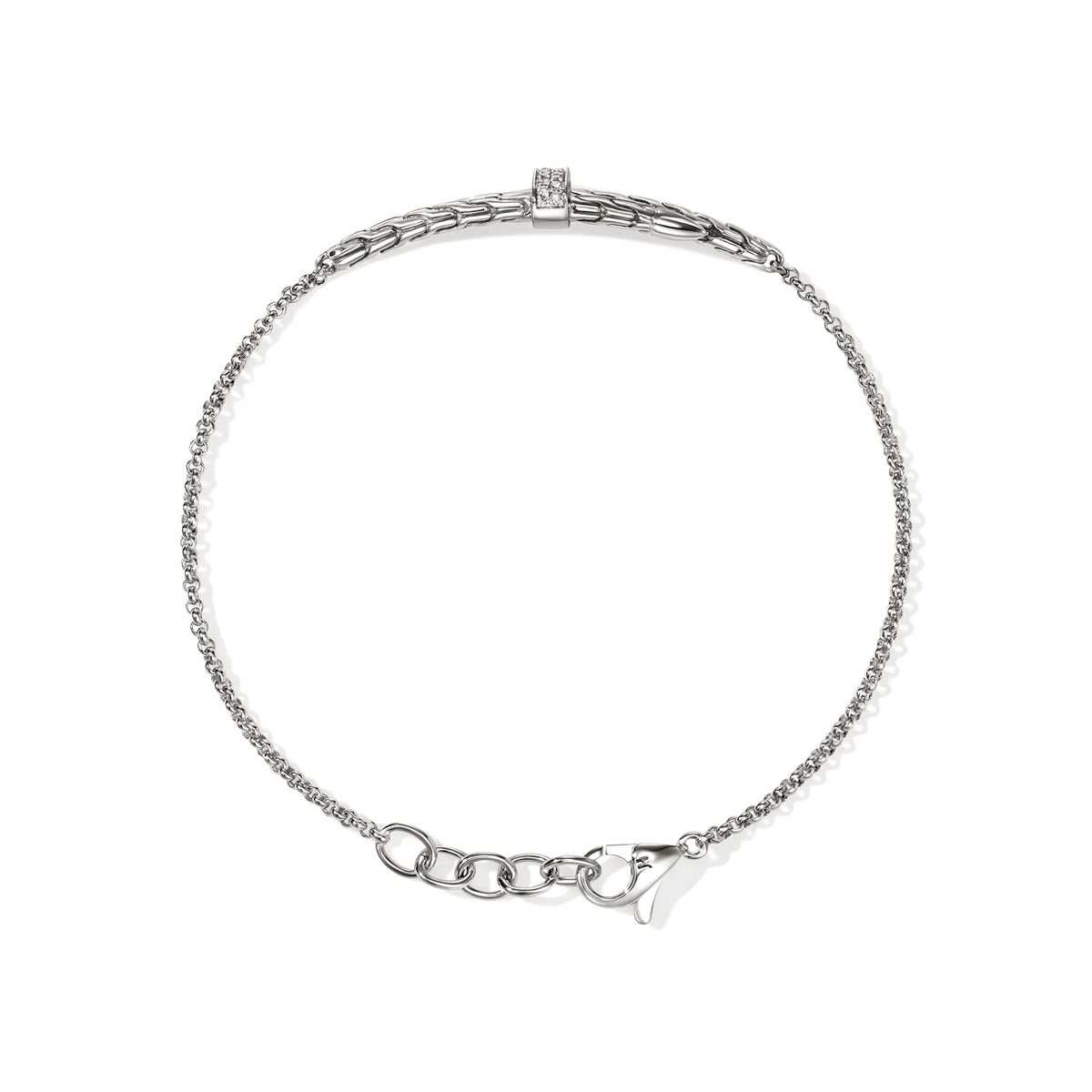 John Hardy Spear Diamond Pave Bracelet in Sterling Silver (1/10ct tw)