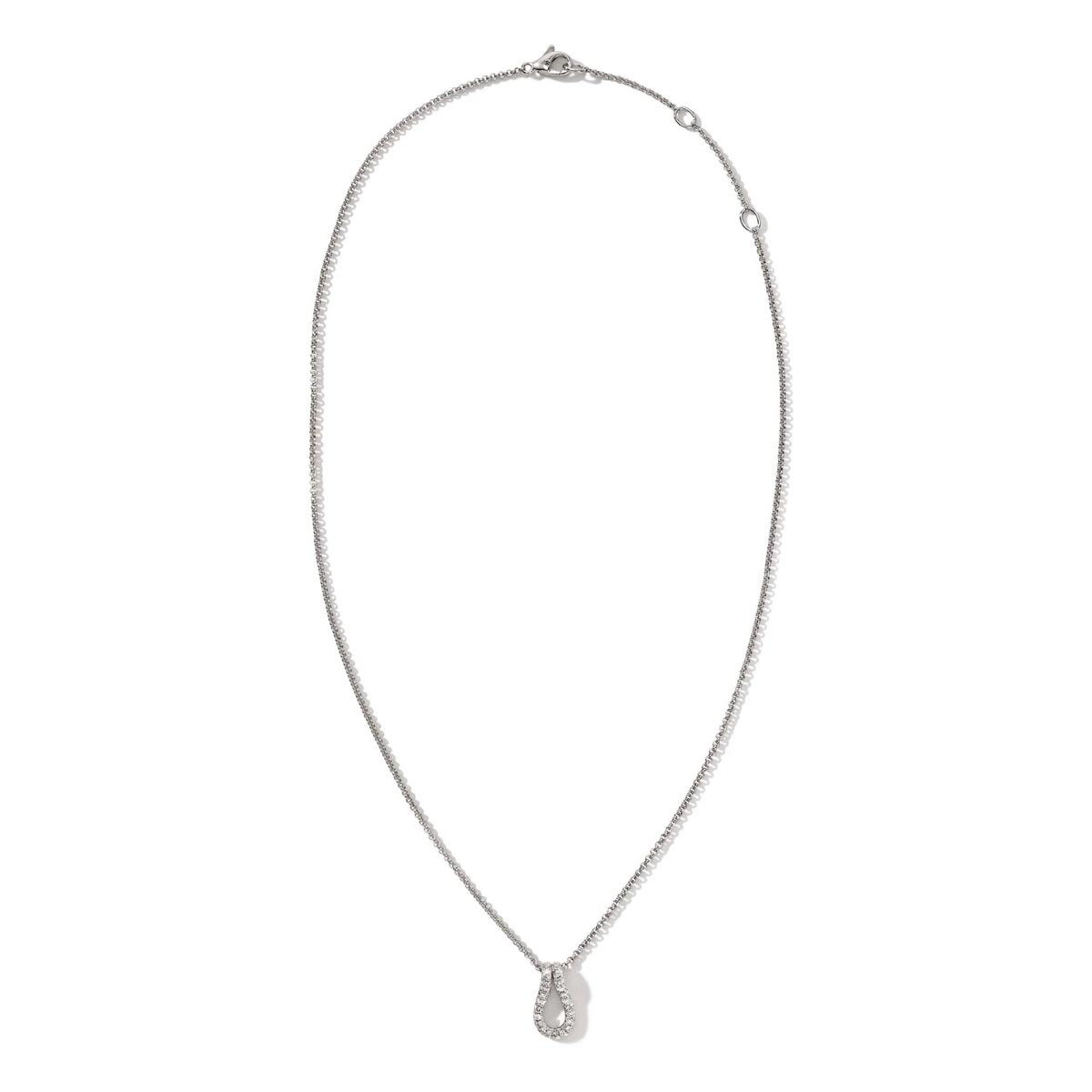 John Hardy Surf Diamond Pave Necklace in Sterling Silver (1/5ct tw)