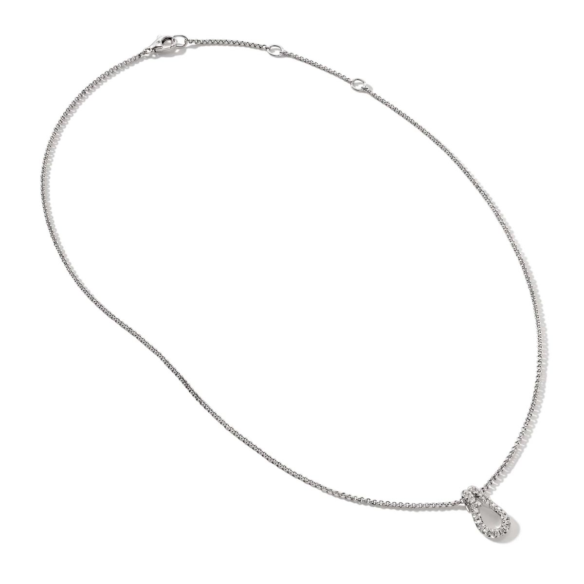 John Hardy Surf Diamond Pave Necklace in Sterling Silver (1/5ct tw)
