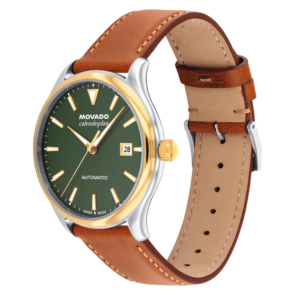 Movado Green leather and gold watch Movado Bold Evolution 2.0 Green Dial Yellow Gold PVD  main image 2