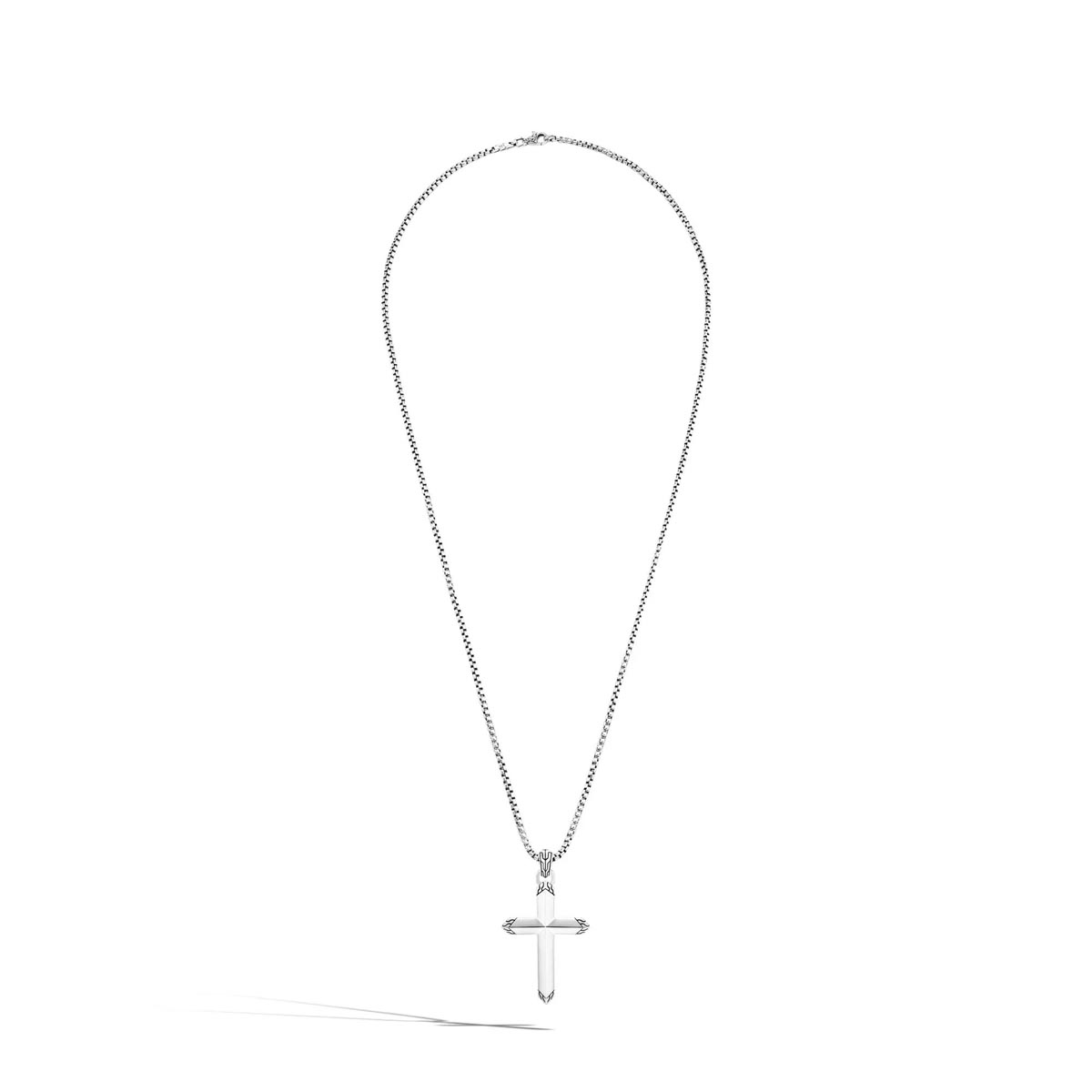 John Hardy Classic Chain Collection Mens Cross Necklace in Sterling Silver (26 inches)