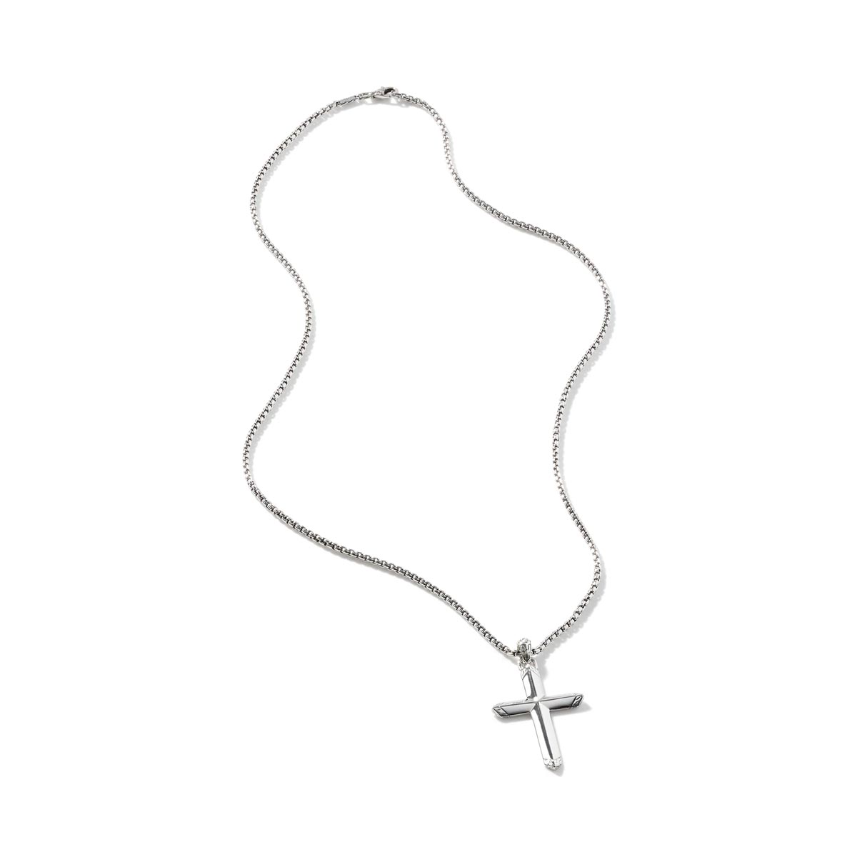 John Hardy Classic Chain Collection Mens Cross Necklace in Sterling Silver (26 inches)