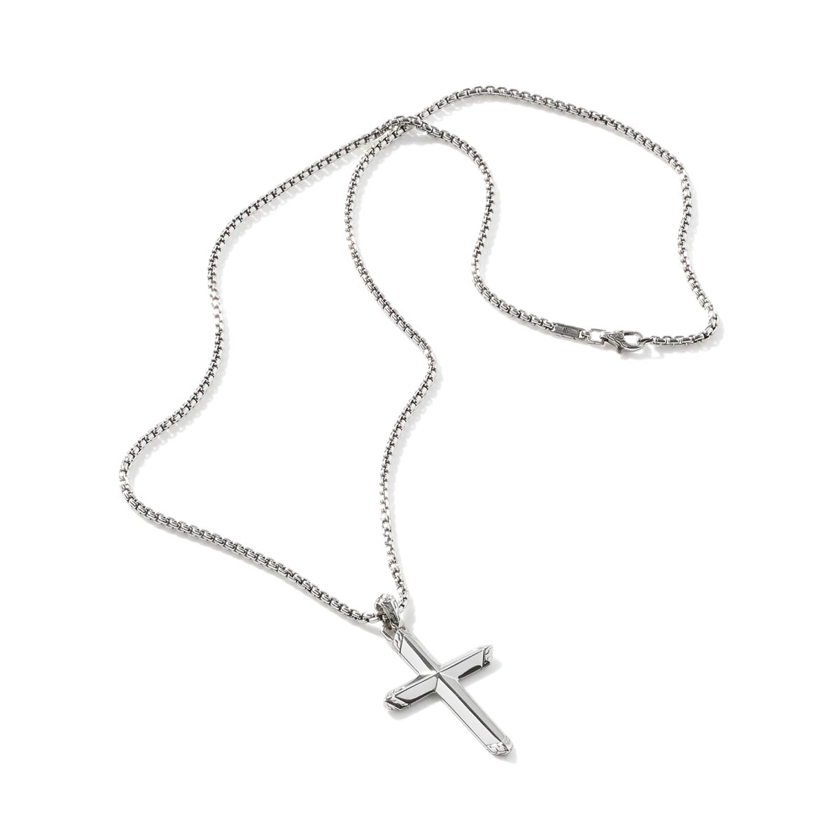 John Hardy Classic Chain Collection Mens Cross Necklace in Sterling Silver (26 inches)