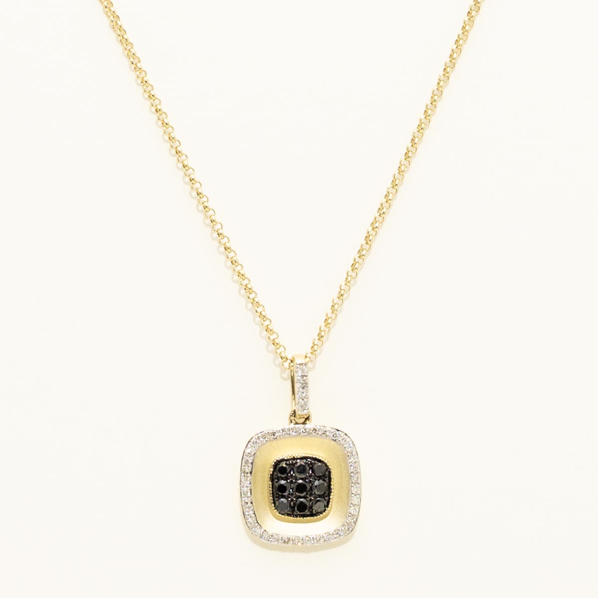 Dabakarov White and Black Diamond Necklace in 14kt Yellow Gold (1/4ct tw)