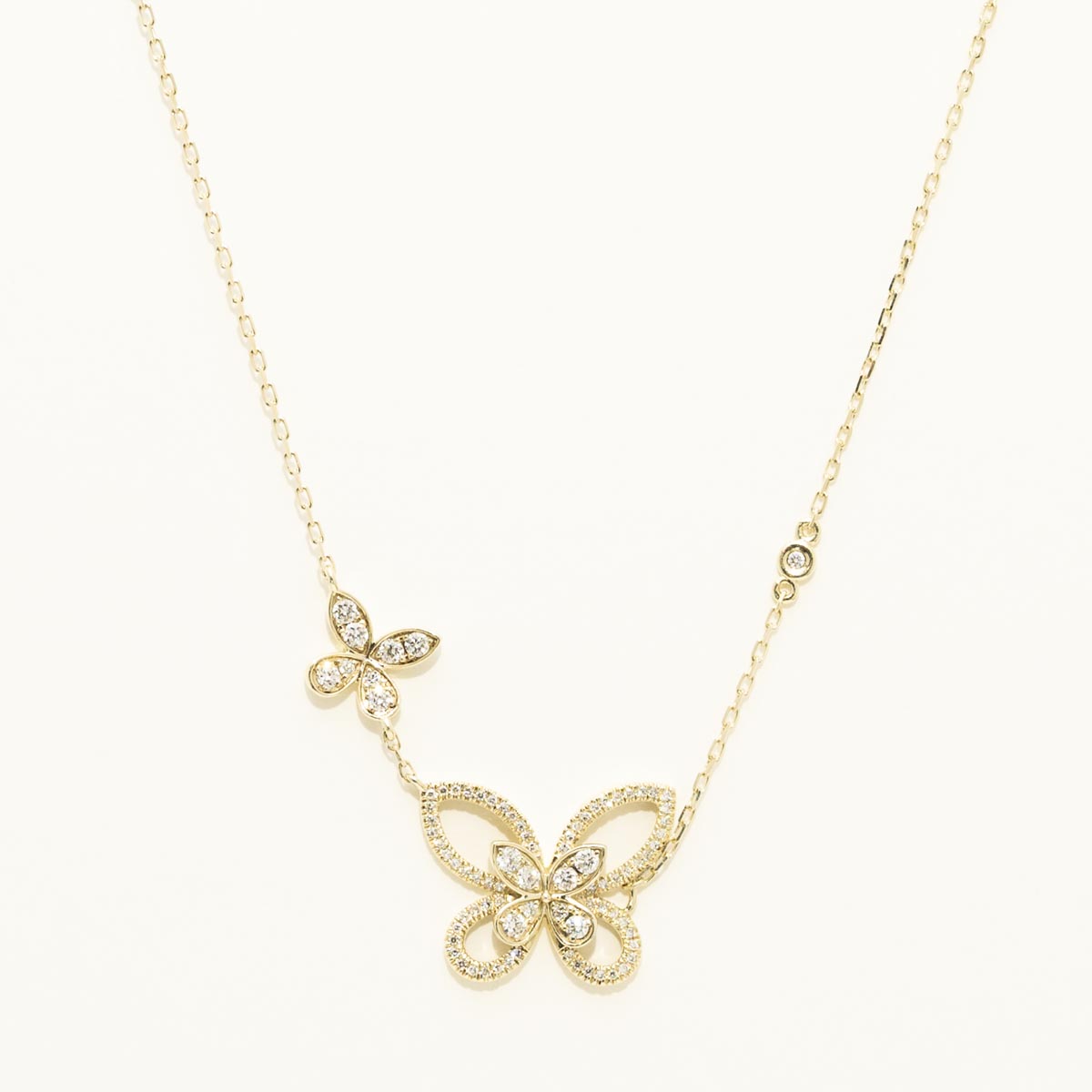 Dabakarov Diamond Butterfly Station Necklace in 14kt Yellow Gold (5/8ct tw)