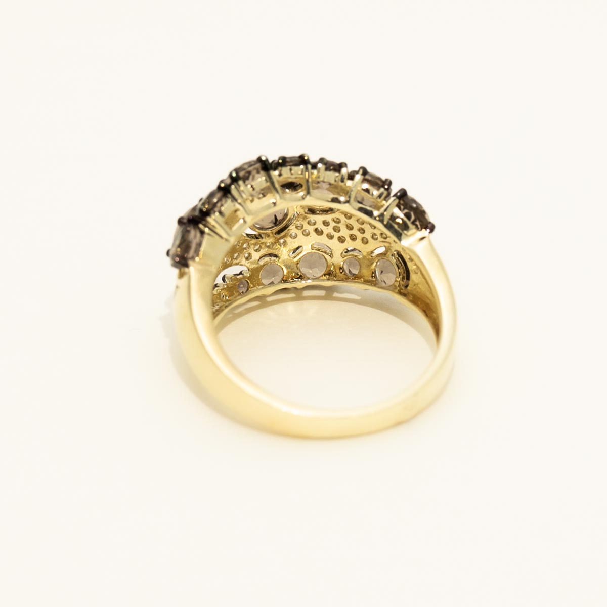 Dabakarov Smoky Topaz Ring in 14kt Yellow Gold with Diamonds (1/5ct tw)