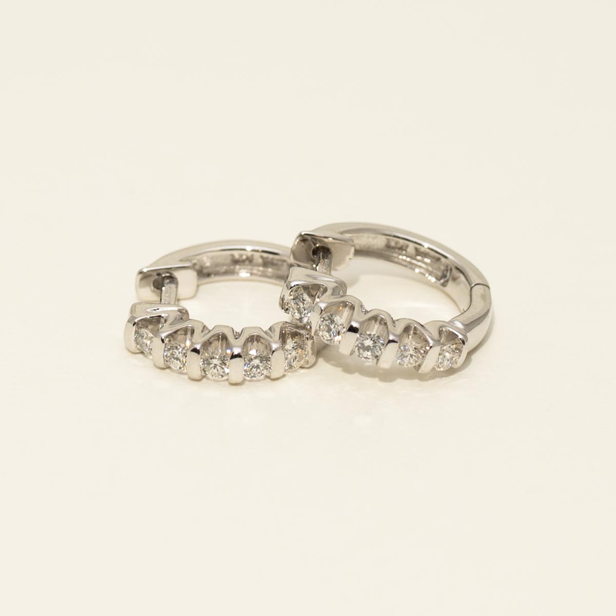 Diamond Hoop Earrings in 14kt White Gold (1/2ct tw)