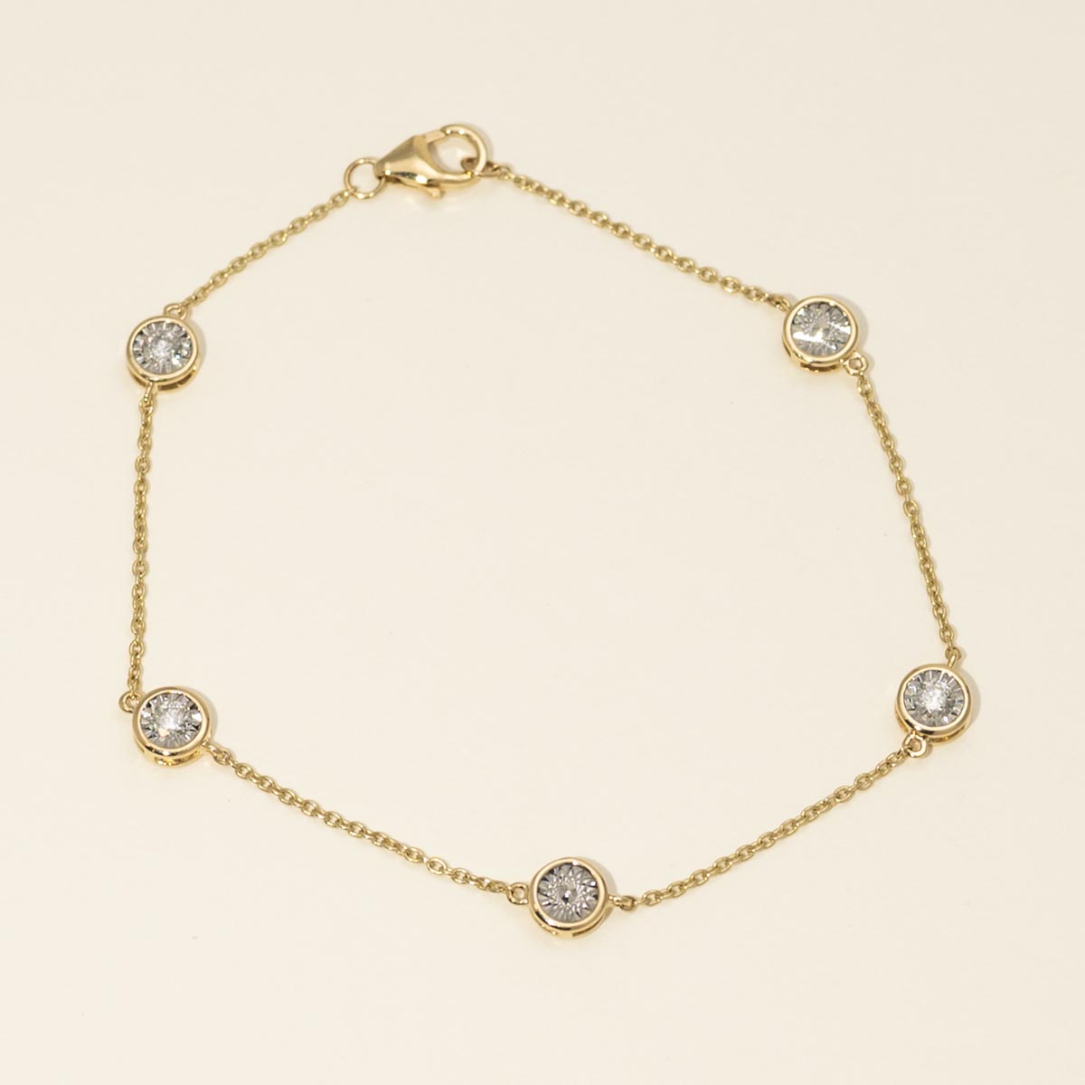 Diamond Bezel Station Bracelet in 14kt Yellow Gold (1/2ct tw)