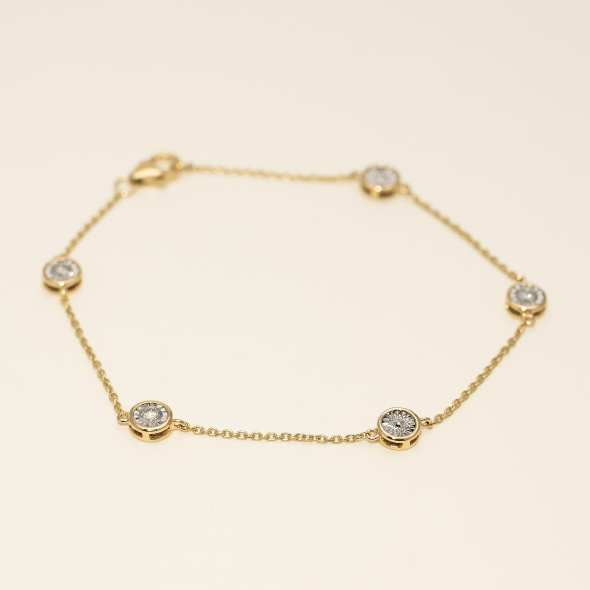 Diamond Bezel Station Bracelet in 14kt Yellow Gold (1/2ct tw)
