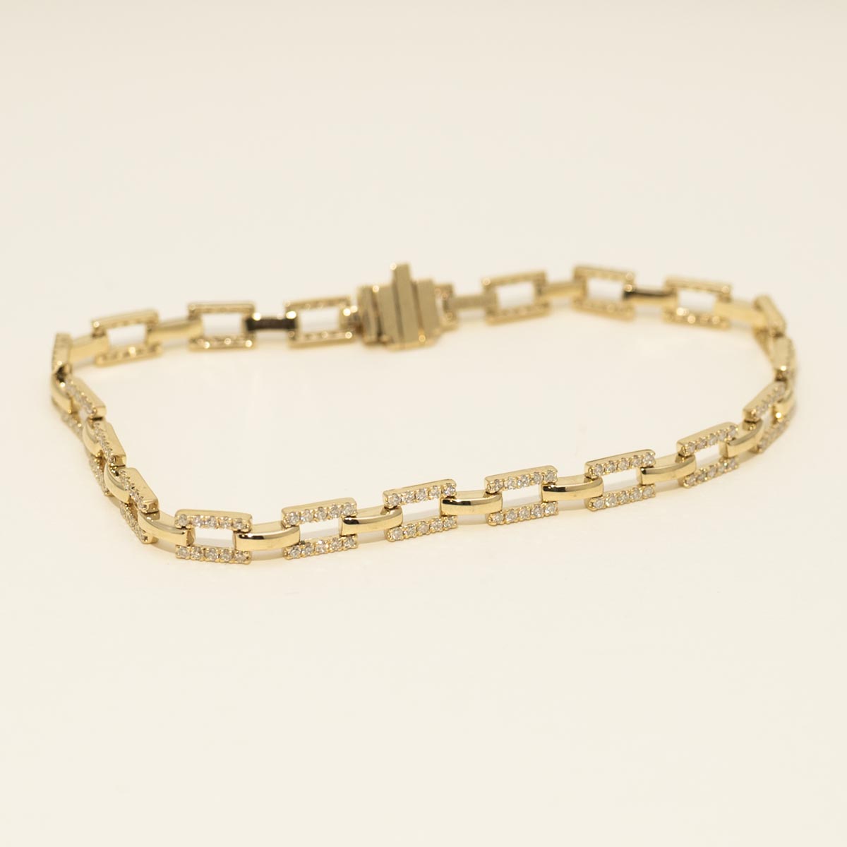 Diamond Link Bracelet in 14kt Yellow Gold (1ct tw)