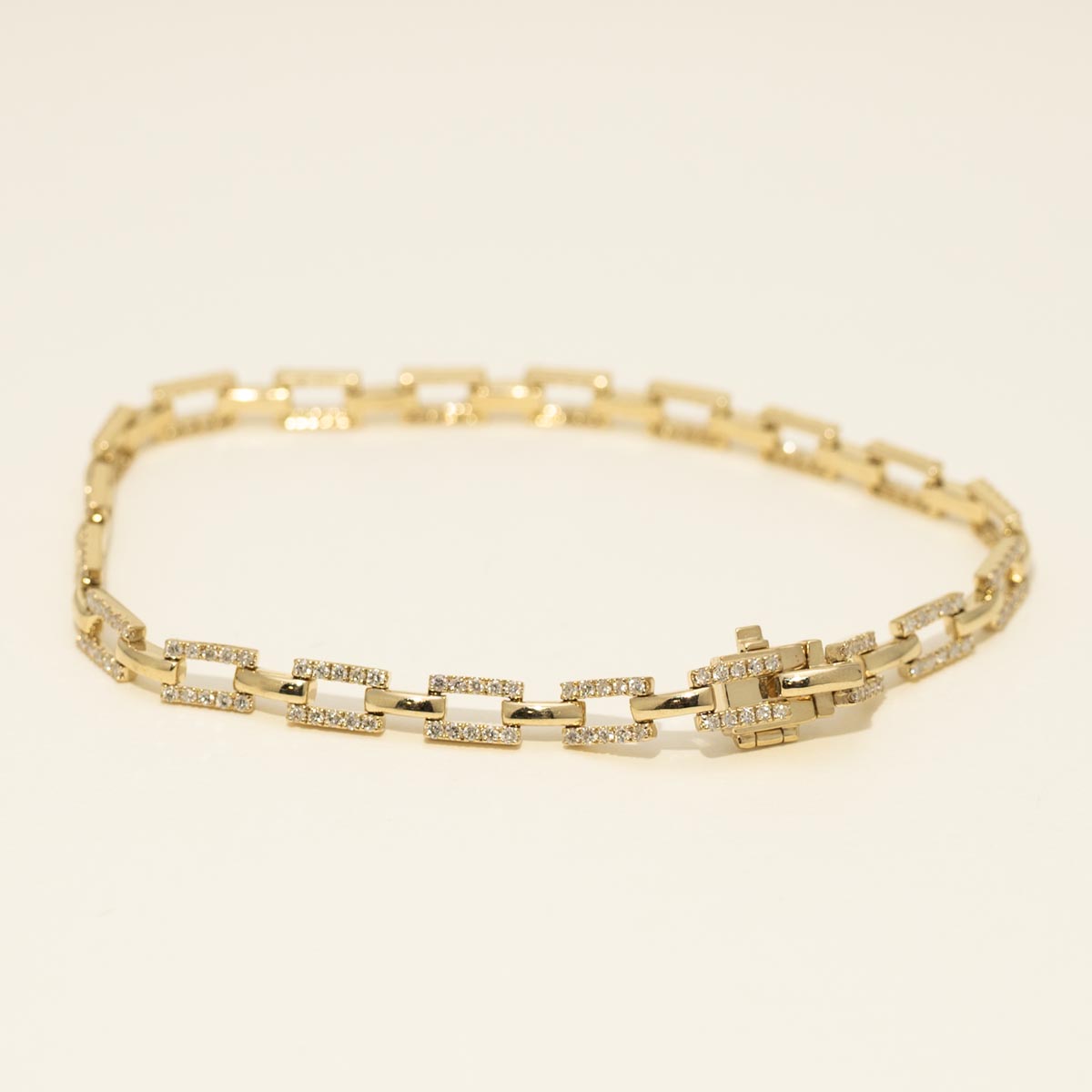 Diamond Link Bracelet in 14kt Yellow Gold (1ct tw)