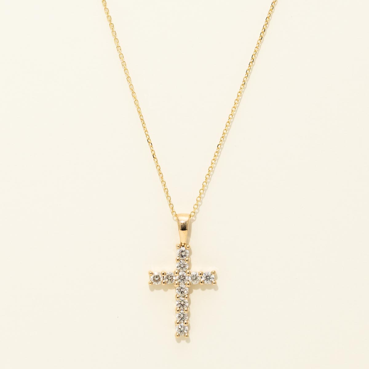 Diamond Cross Necklace in 14kt Yellow Gold (5/8ct tw)