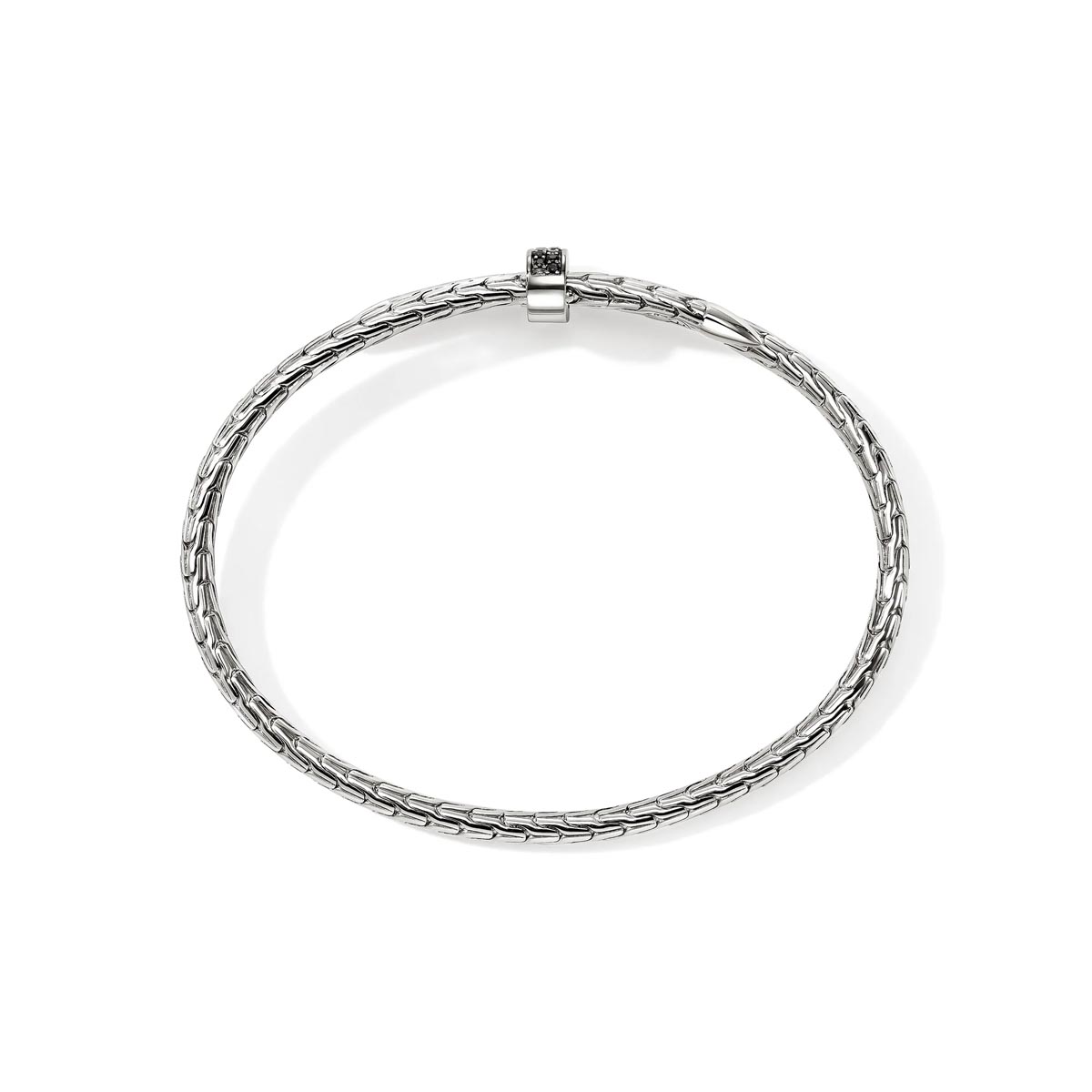 John Hardy Black Sapphire Spear Bypass Bangle Bracelet in Sterling Silver (7 inches)