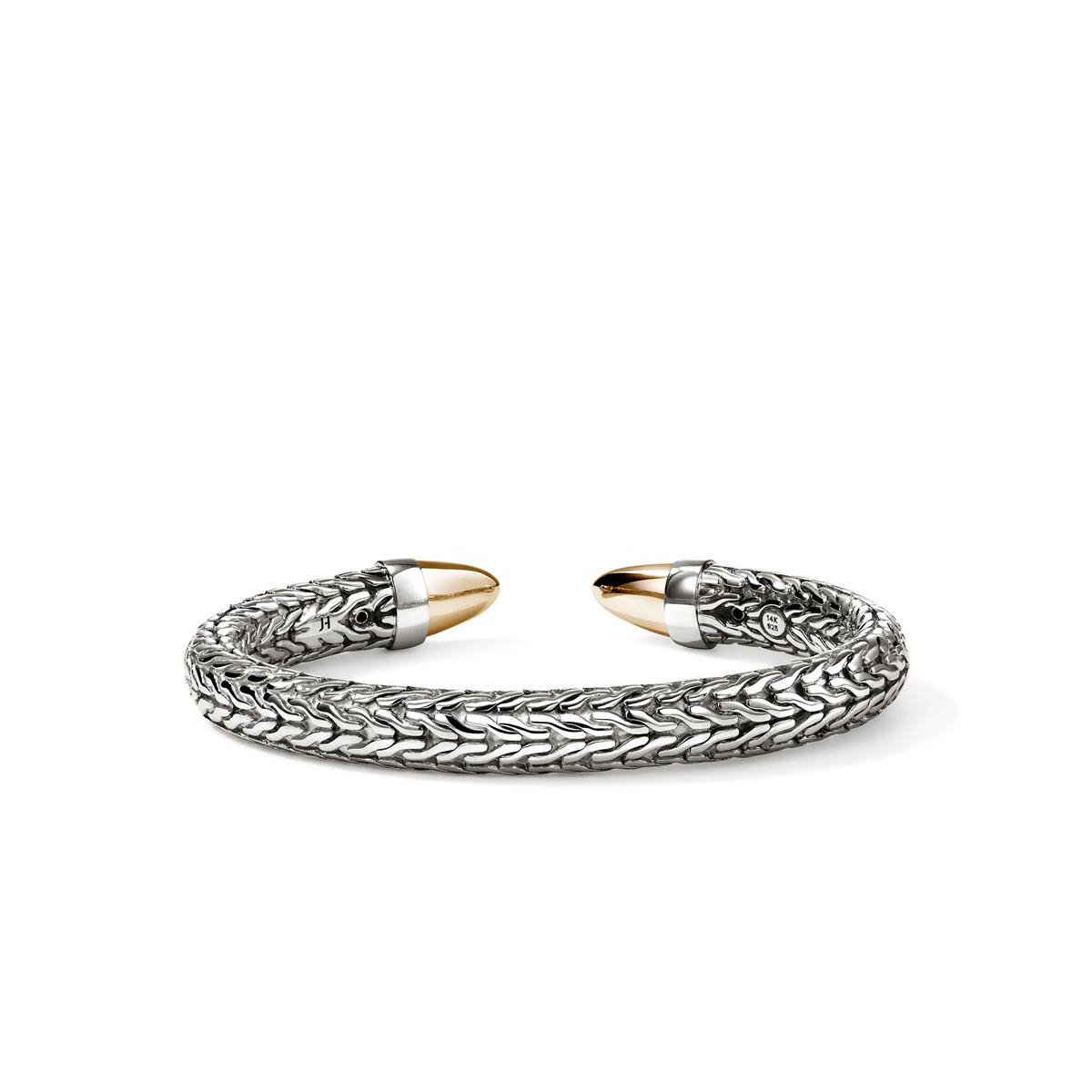 John Hardy Spear Flex Bangle Bracelet in Sterling Silver and 14kt Yellow Gold