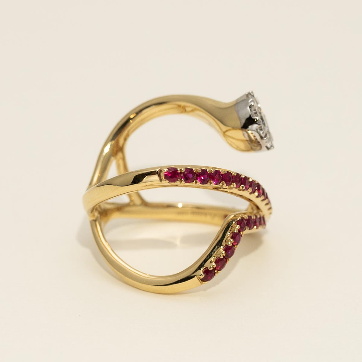 Ruby Ring in 18kt Yellow and White Gold with Diamonds (1/2ct tw)