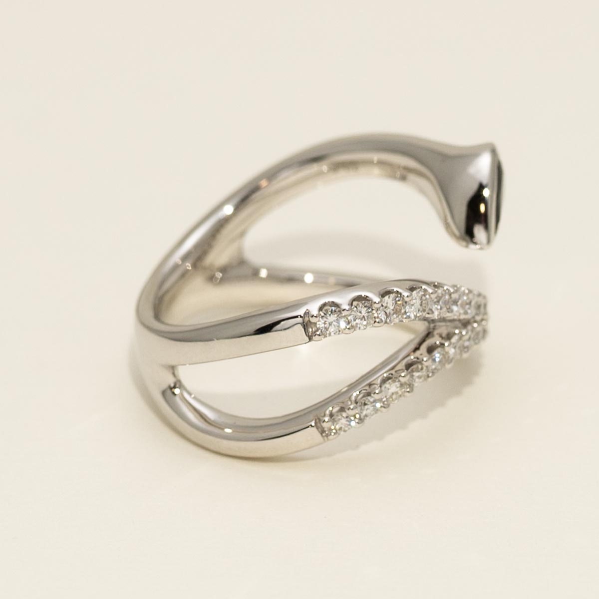 Pear Shaped Sapphire Ring in 18kt White Gold with Diamonds (1/2ct tw)