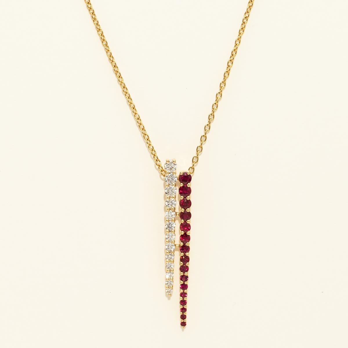 Ruby Necklace in 18kt Yellow Gold with Diamonds (5/8ct tw)