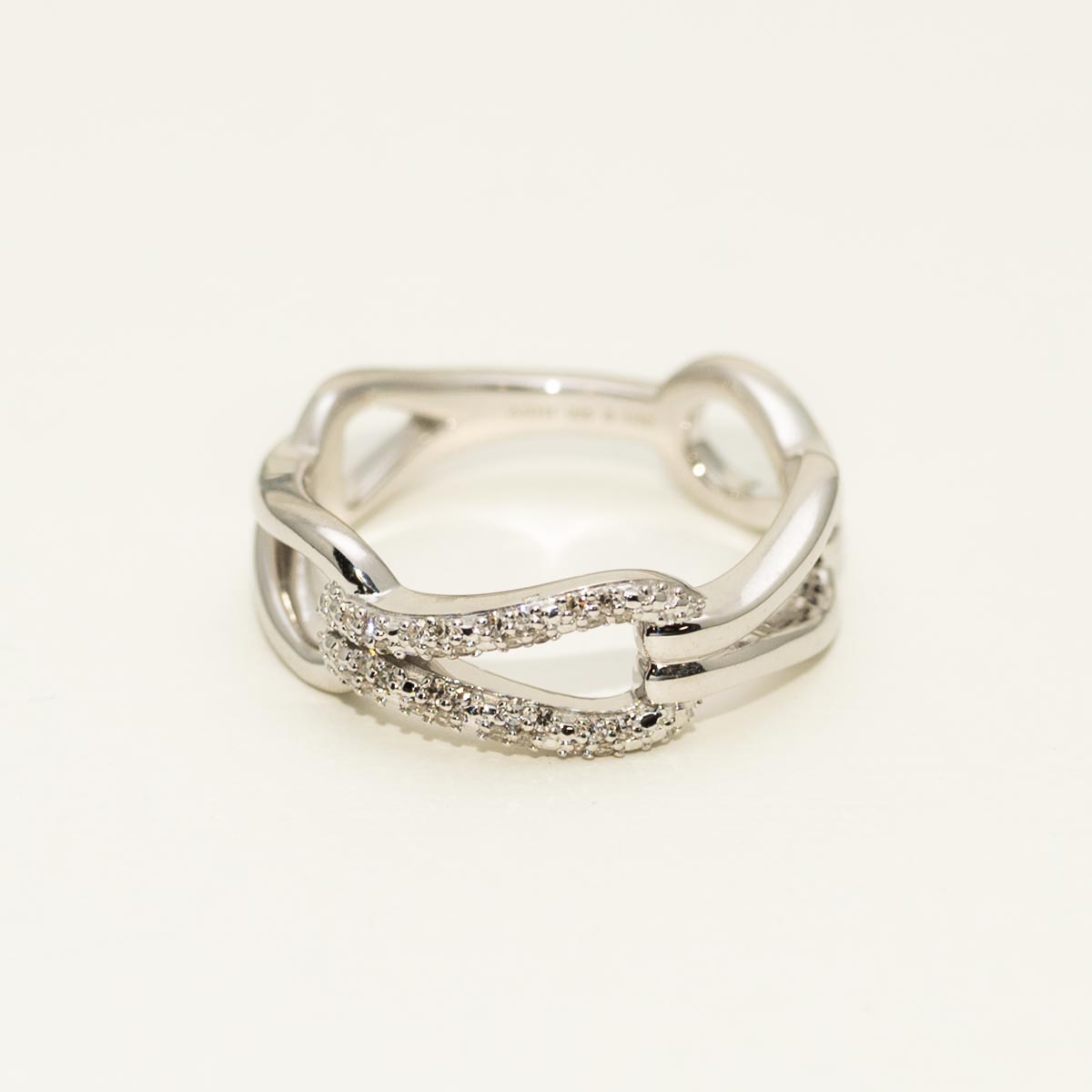Bold Knot Ring in Sterling Silver with Diamonds (1/10ct tw)