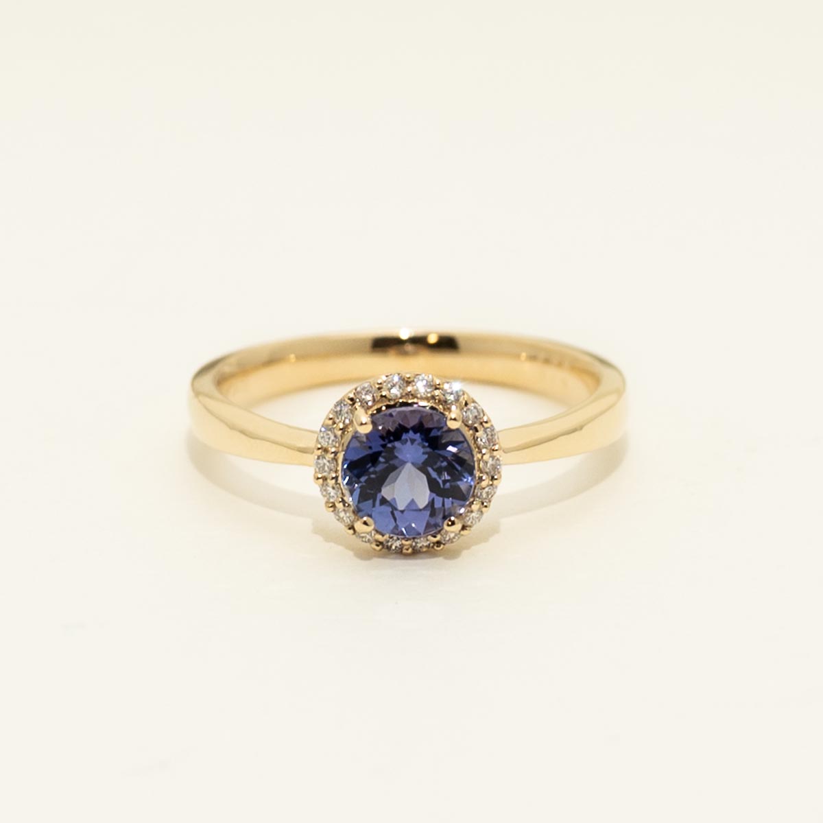 Tanzanite Ring in 14kt Yellow Gold with Diamonds (1/10ct tw)