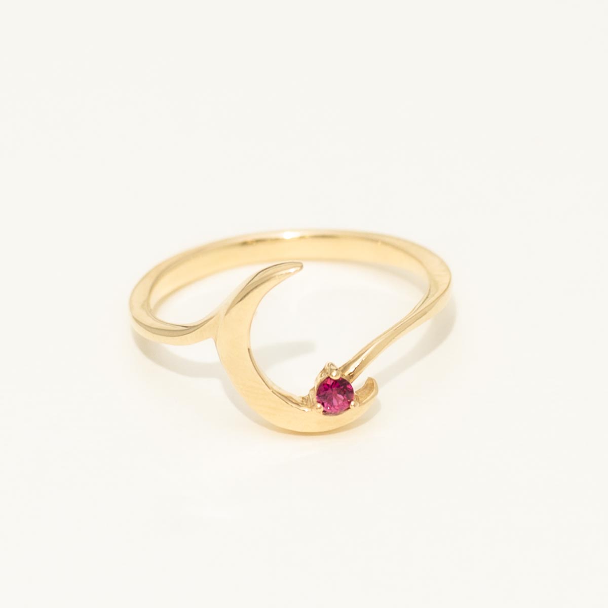 Ruby Moon Ring in 14kt Yellow Gold