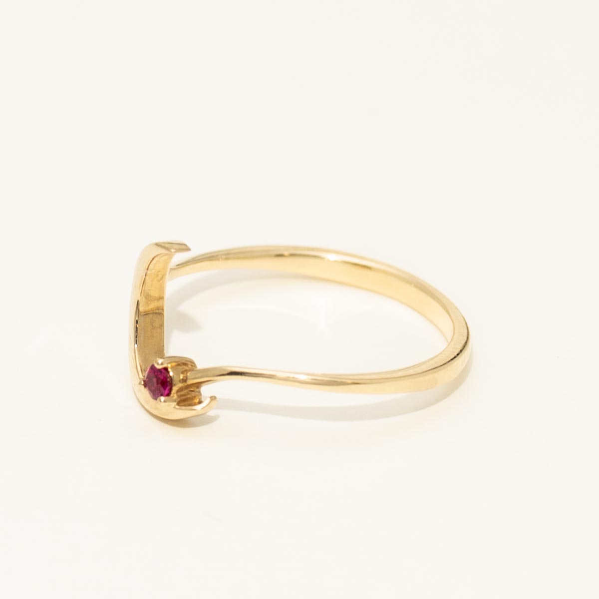 Ruby Moon Ring in 14kt Yellow Gold