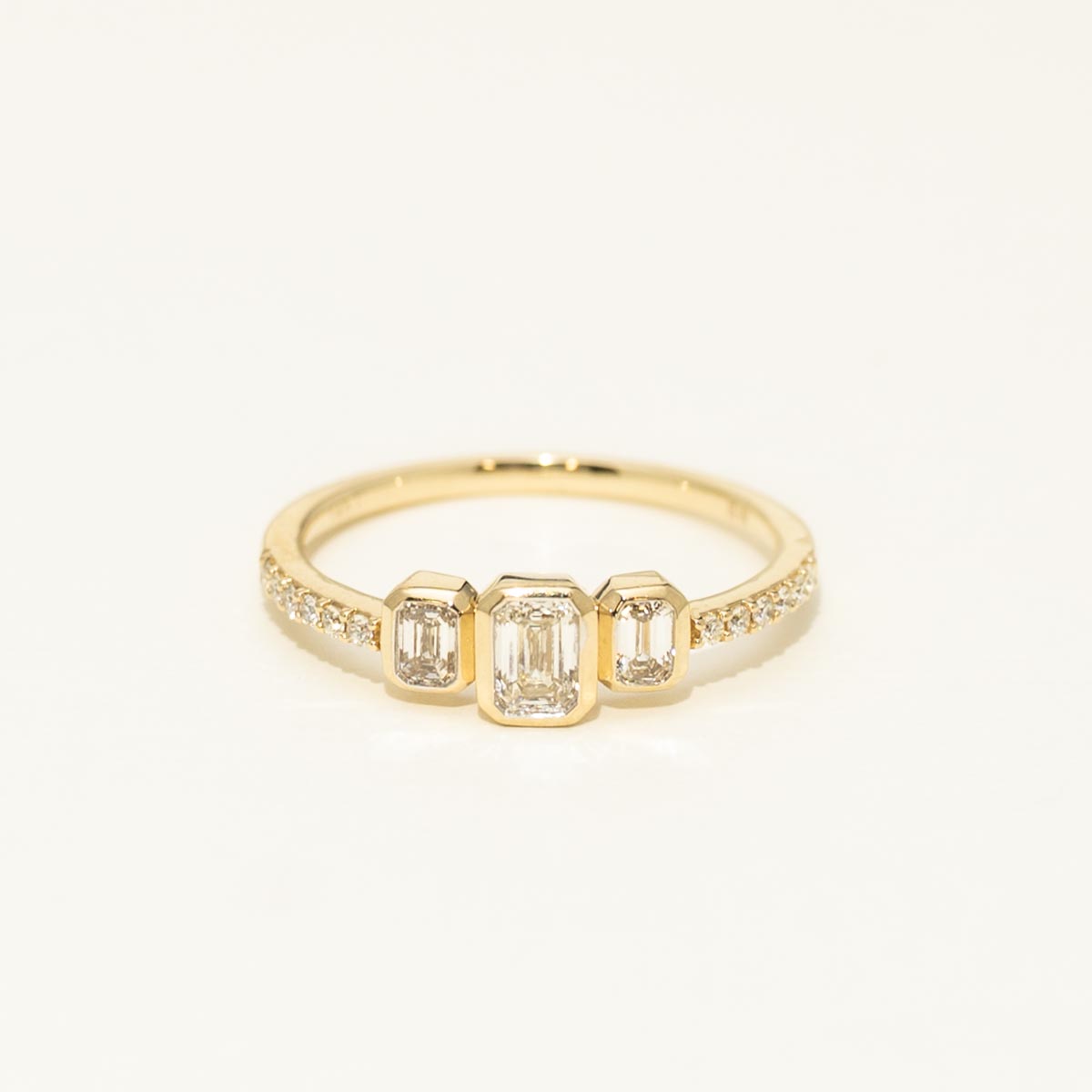 Emerald Cut Diamond Three Stone Fashion Ring in 14kt Yellow Gold (1/2ct tw)