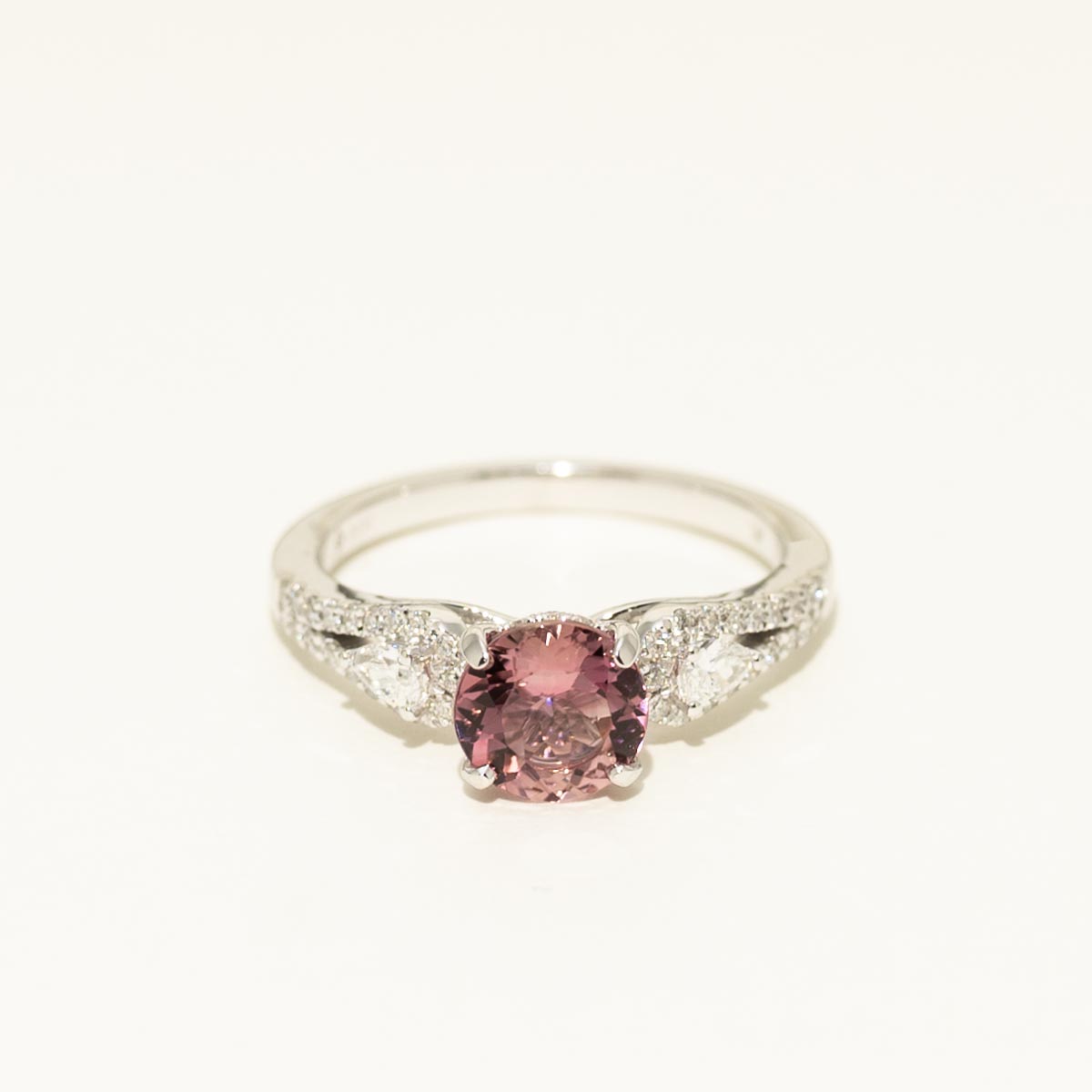 Pink Tourmaline Ring in 14kt White Gold with Diamonds (3/8ct tw)