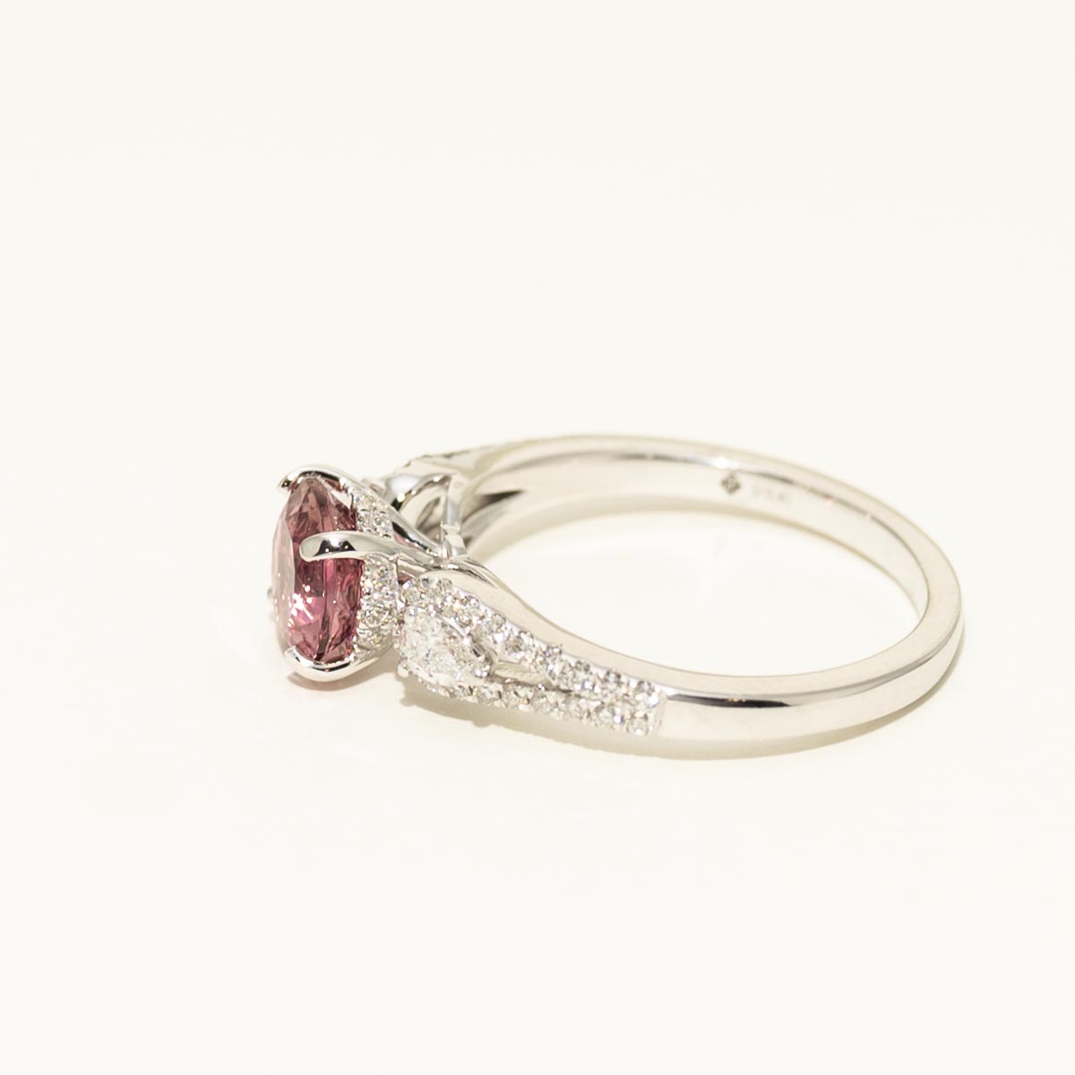 Pink Tourmaline Ring in 14kt White Gold with Diamonds (3/8ct tw)