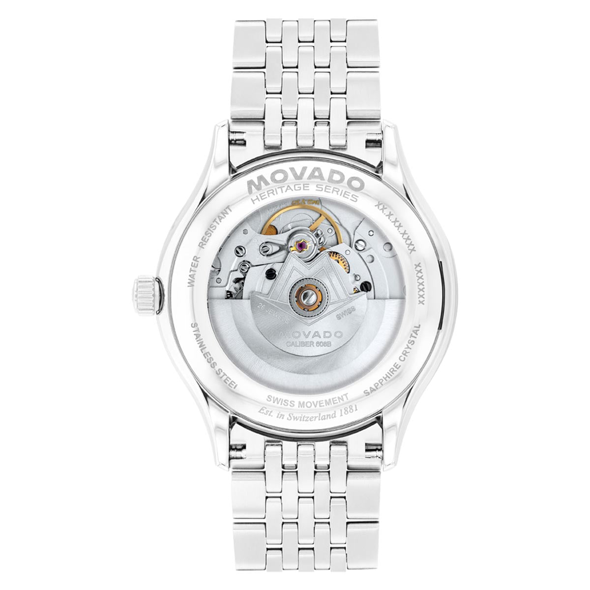 Movado Heritage Calendoplan Watch with Blue Dial and Stainless Steel Bracelet (40mm and automatic movement)