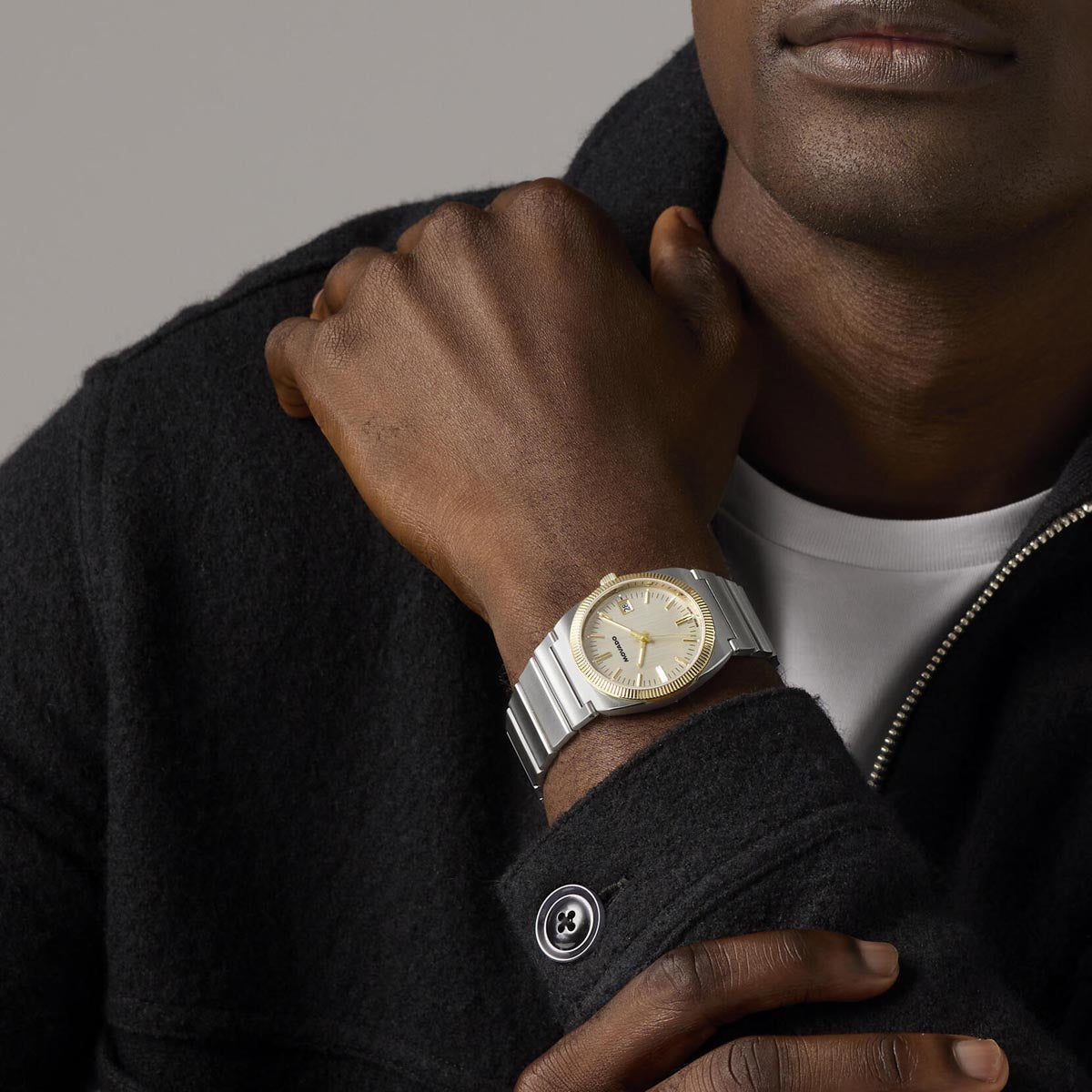 Movado Heritage Ondoplan Watch with Yellow Dial and Yellow Stainless Steel Bracelet (36mm and quartz movement)