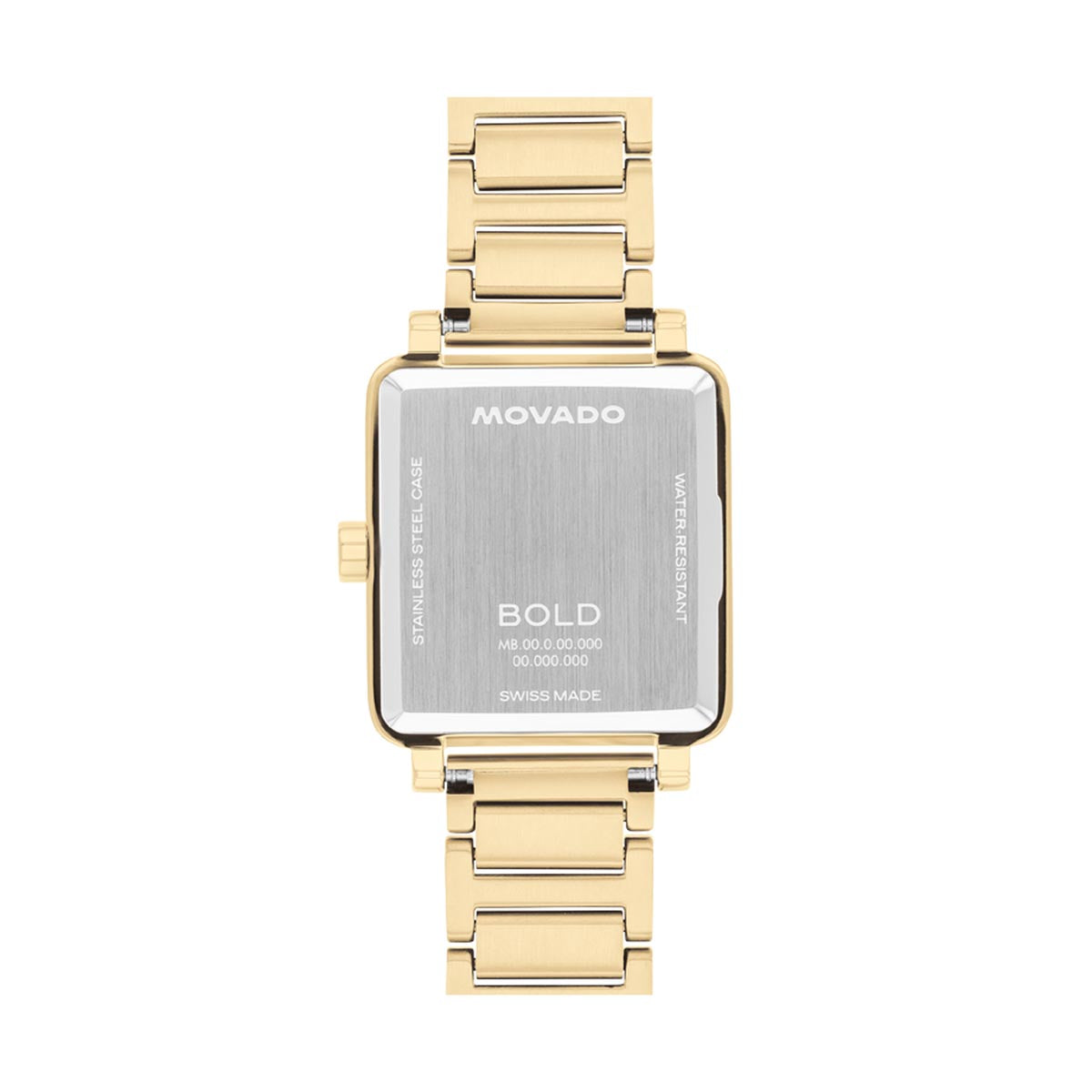 Movado Bold Evolution Watch with White Dial and Yellow Stainless Steel Bracelet ( 28x26mm and quartz movement)