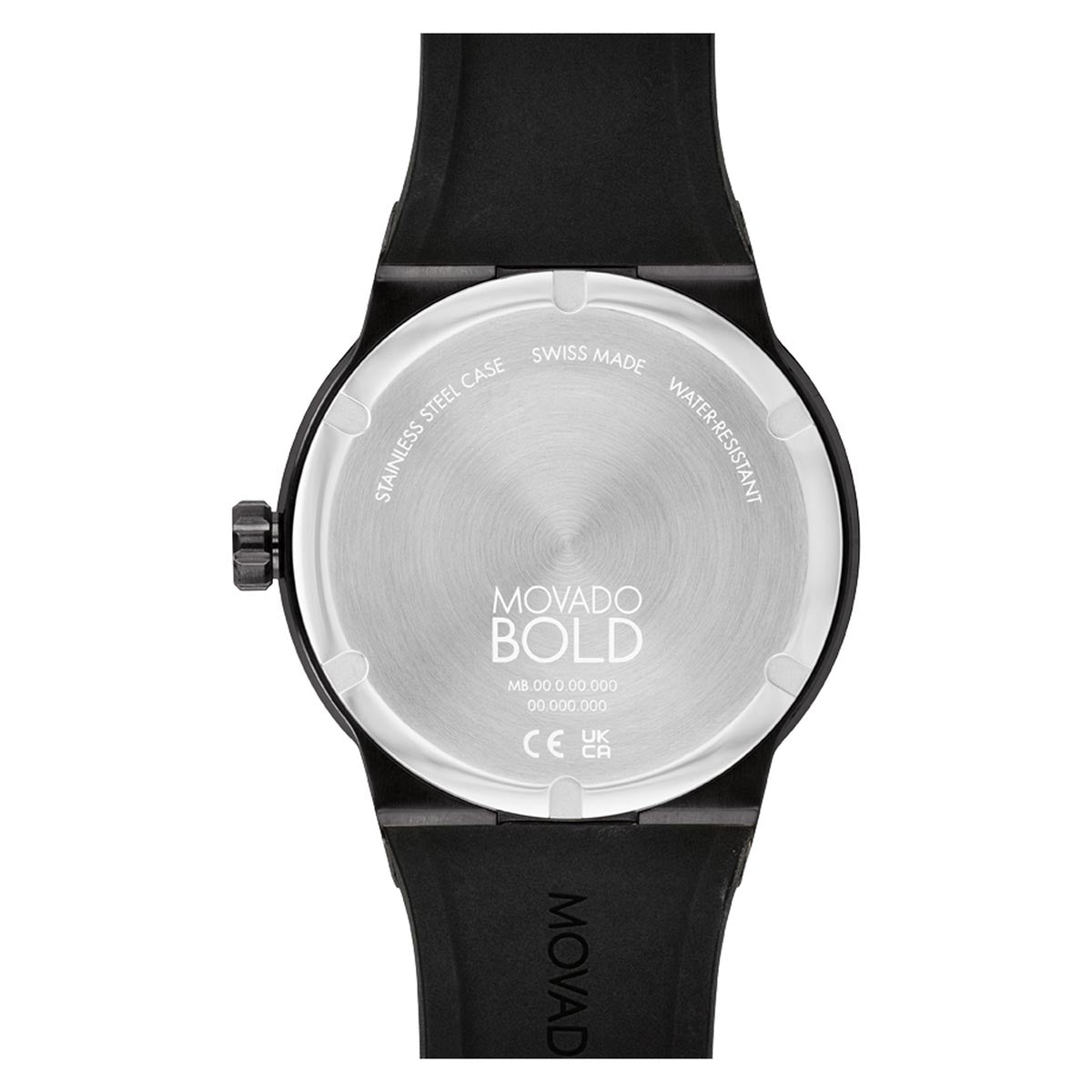 Movado Bold Fusion Watch with Black Dial and Black Silicone Strap (42mm and quartz movement)