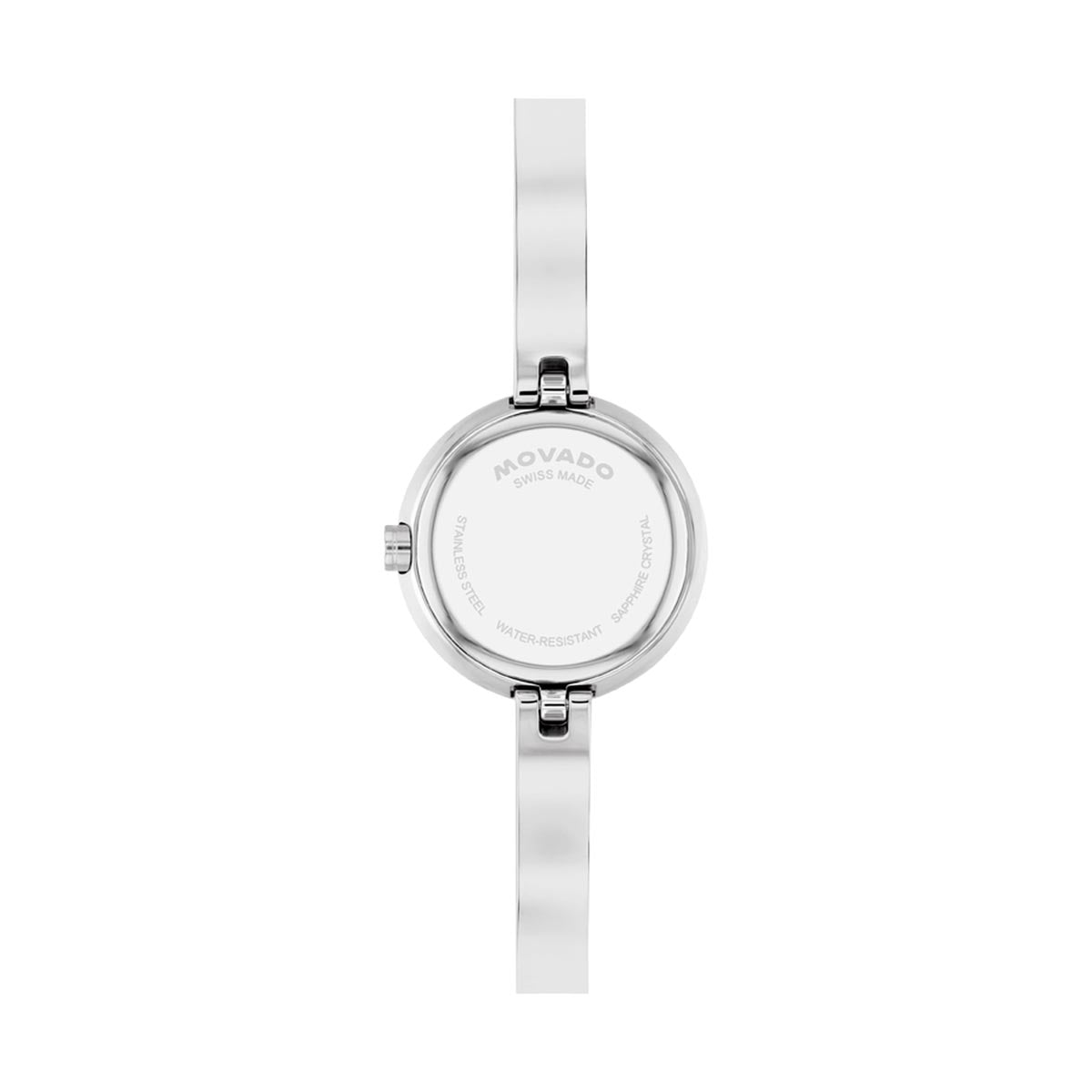 Movado Museum Bangle Watch with Pink Dial and Stainless Steel Bracelet (21.5mm and quartz movement)