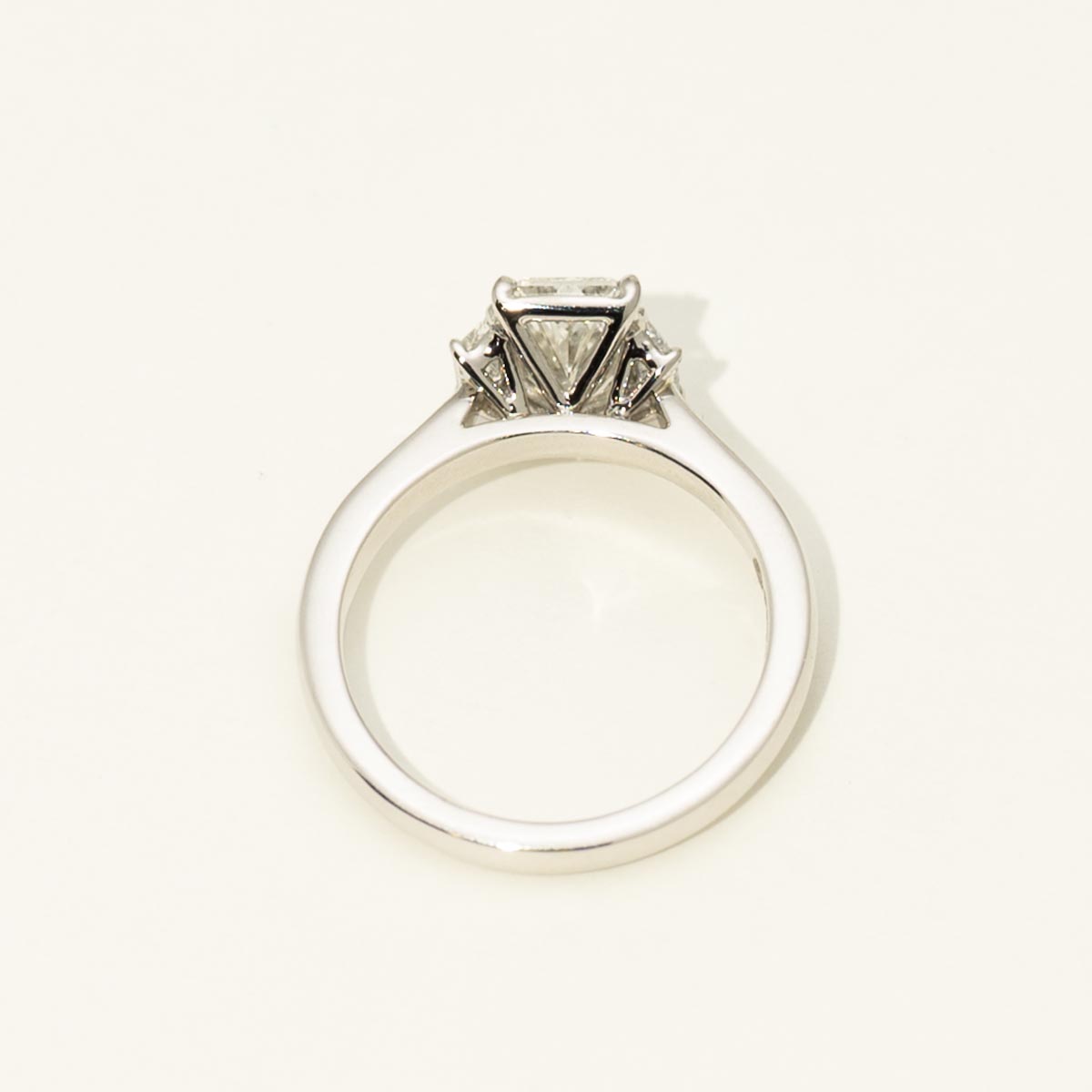 Radiant and Trapezoid Diamond Engagement Ring in Platinum (1 3/4ct tw)