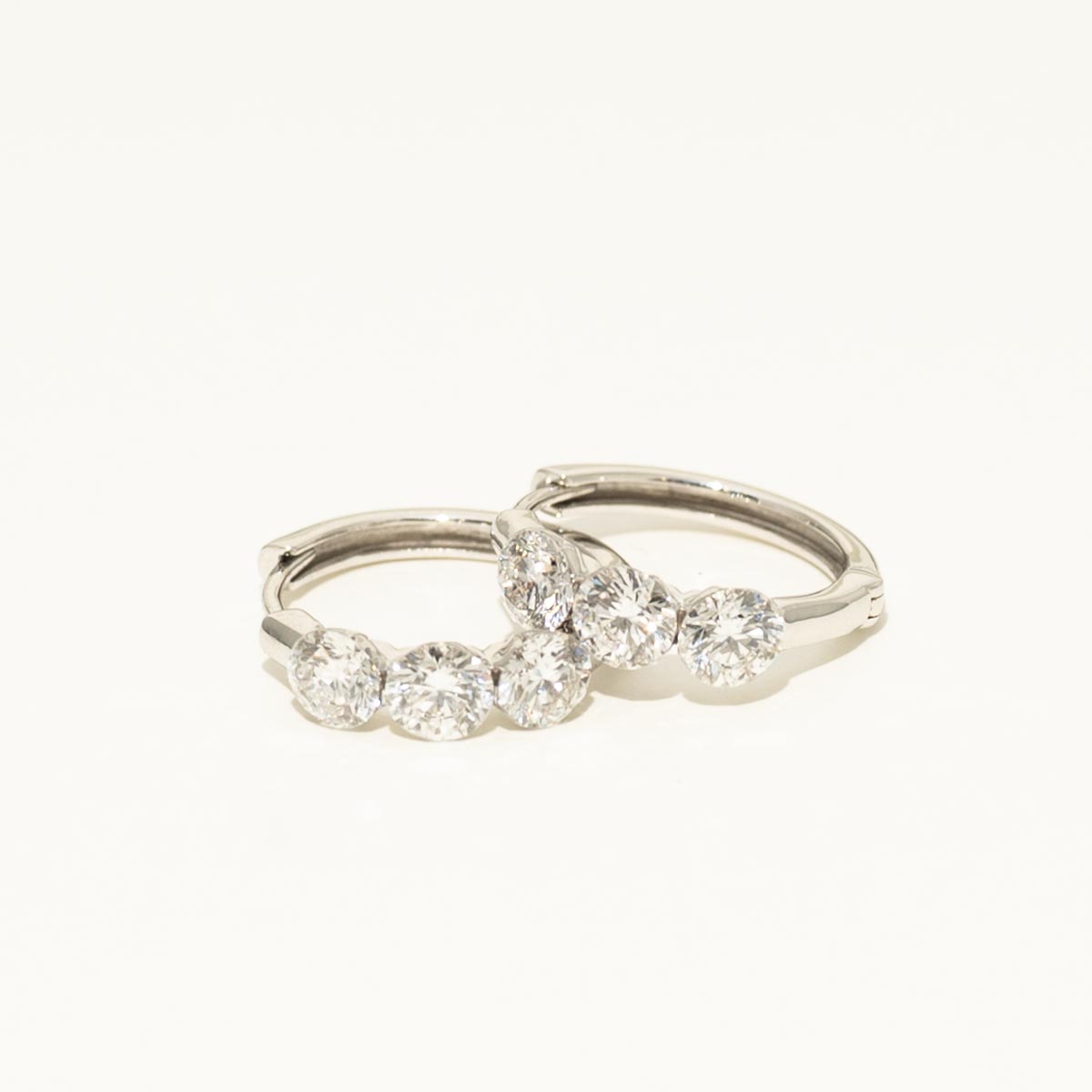 Lab Grown Diamond Hoop Earrings in 14kt White Gold (2ct tw)