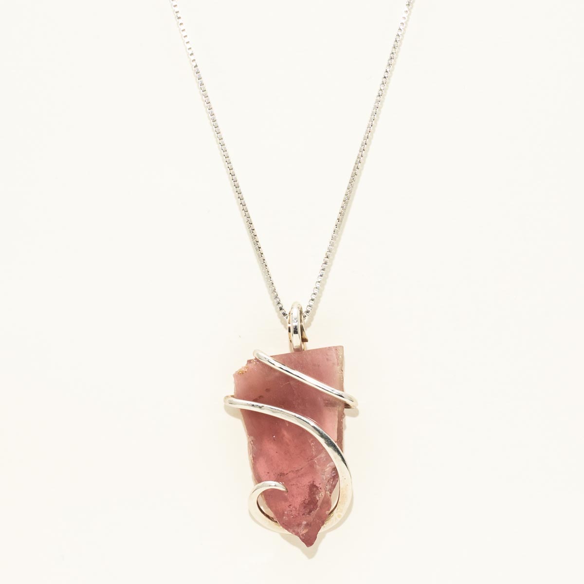 Maine Pink Tourmaline Necklace in Sterling Silver