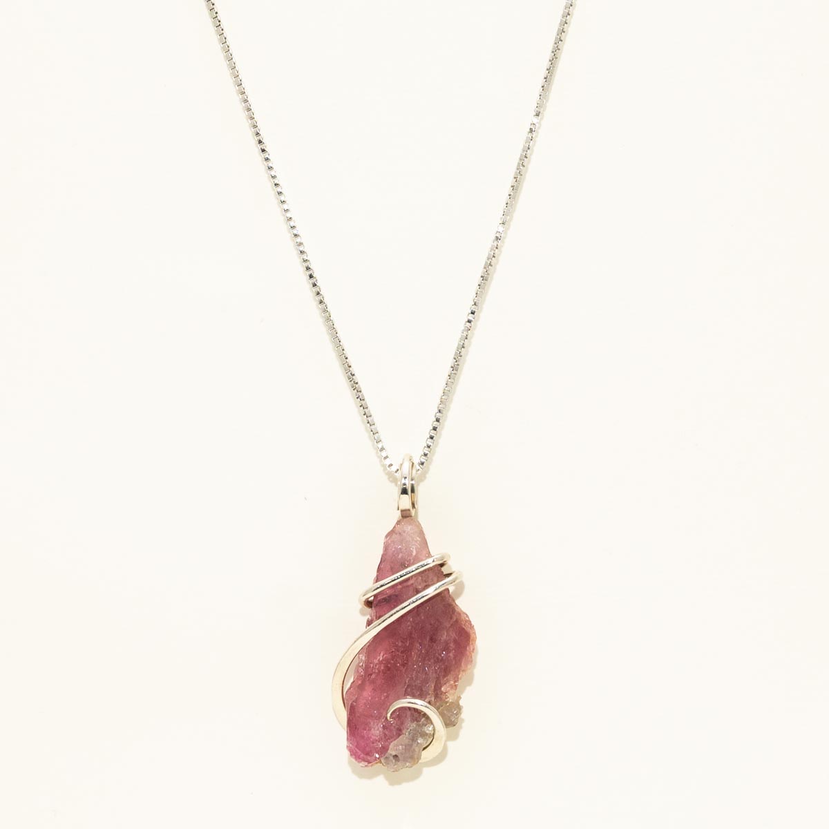 Maine Bicolor Tourmaline Necklace in Sterling Silver