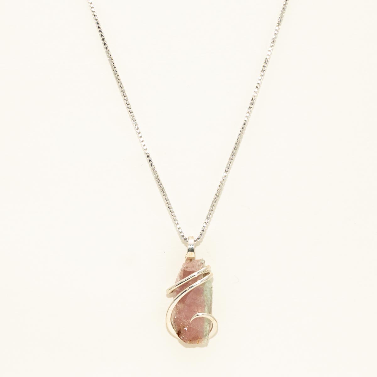Maine Bicolor Tourmaline Necklace in Sterling Silver