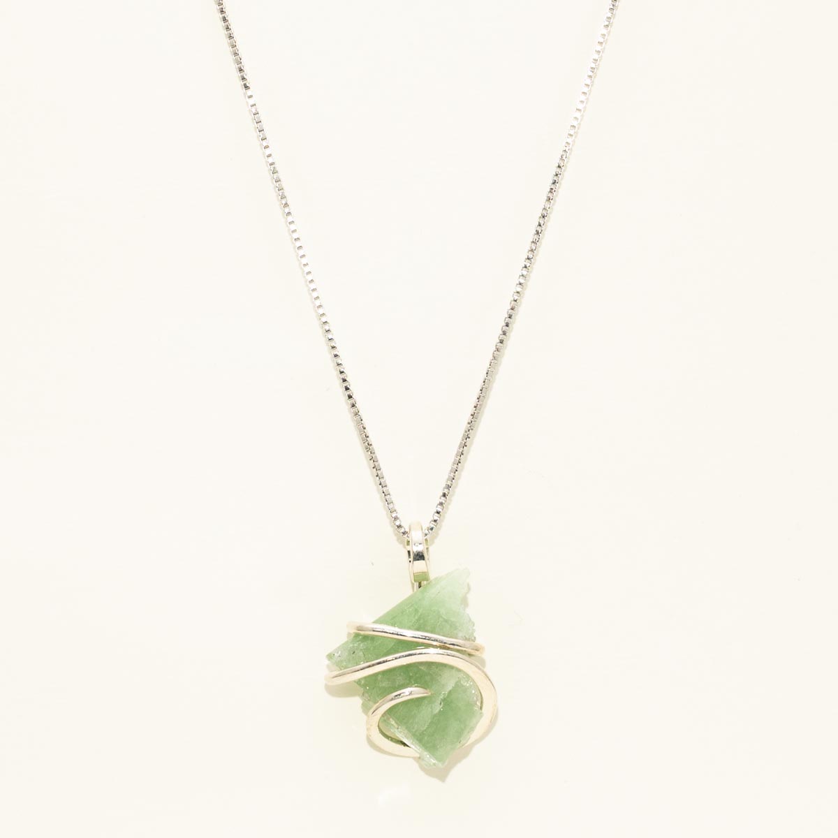 Maine Green Tourmaline Necklace in Sterling Silver