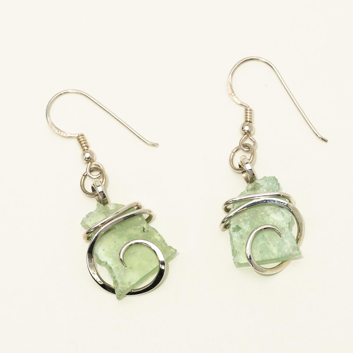 Maine Green Tourmaline Earrings in Sterling Silver