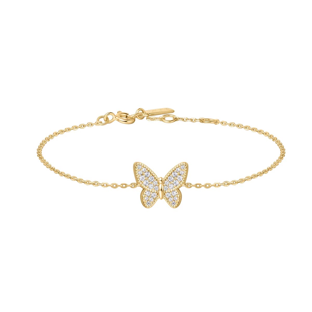 Ania Haie Cubic Zirconia Pavé Butterfly Bracelet in Sterling Silver with 14kt Gold Plate